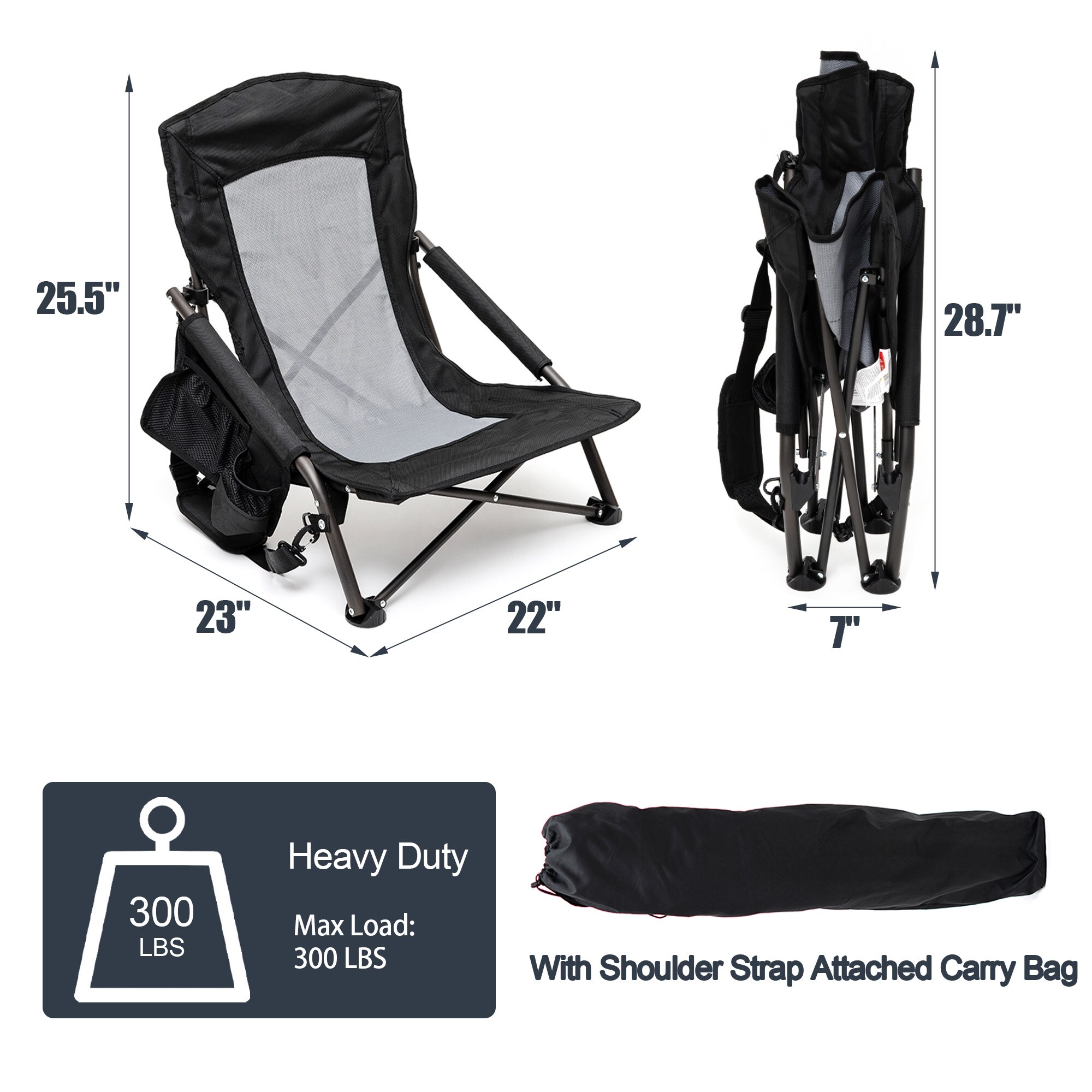 Clihome CL-CCAC2417GBK1 Beach-Camping-Chairs - View #4
