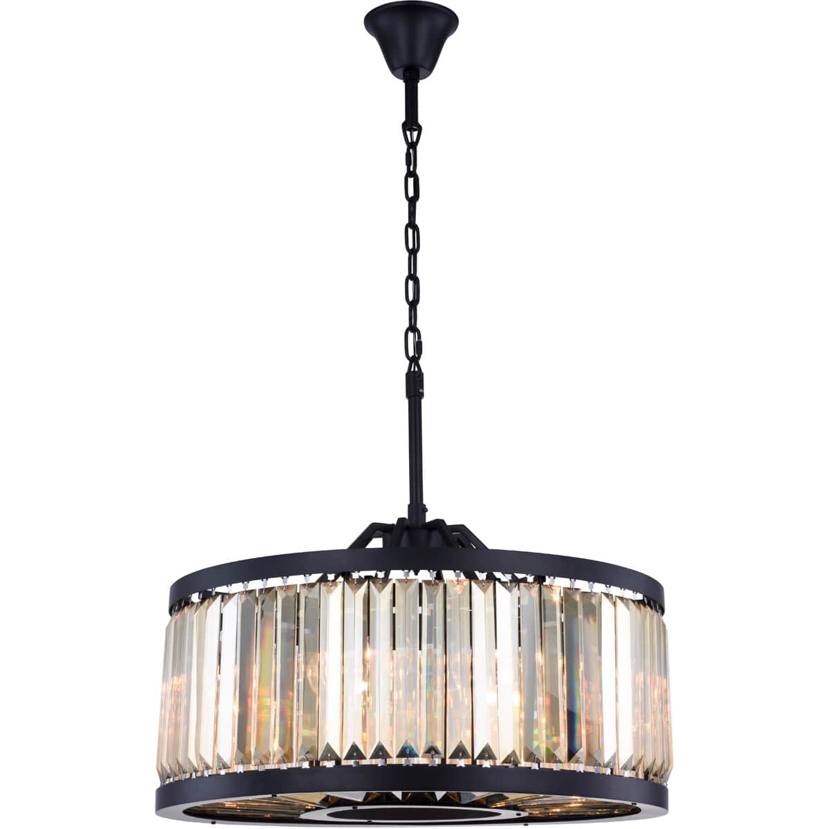 Elegant Lighting 1160595 1233D28MB-GT/RC Chelsea Chandelier Matte Black