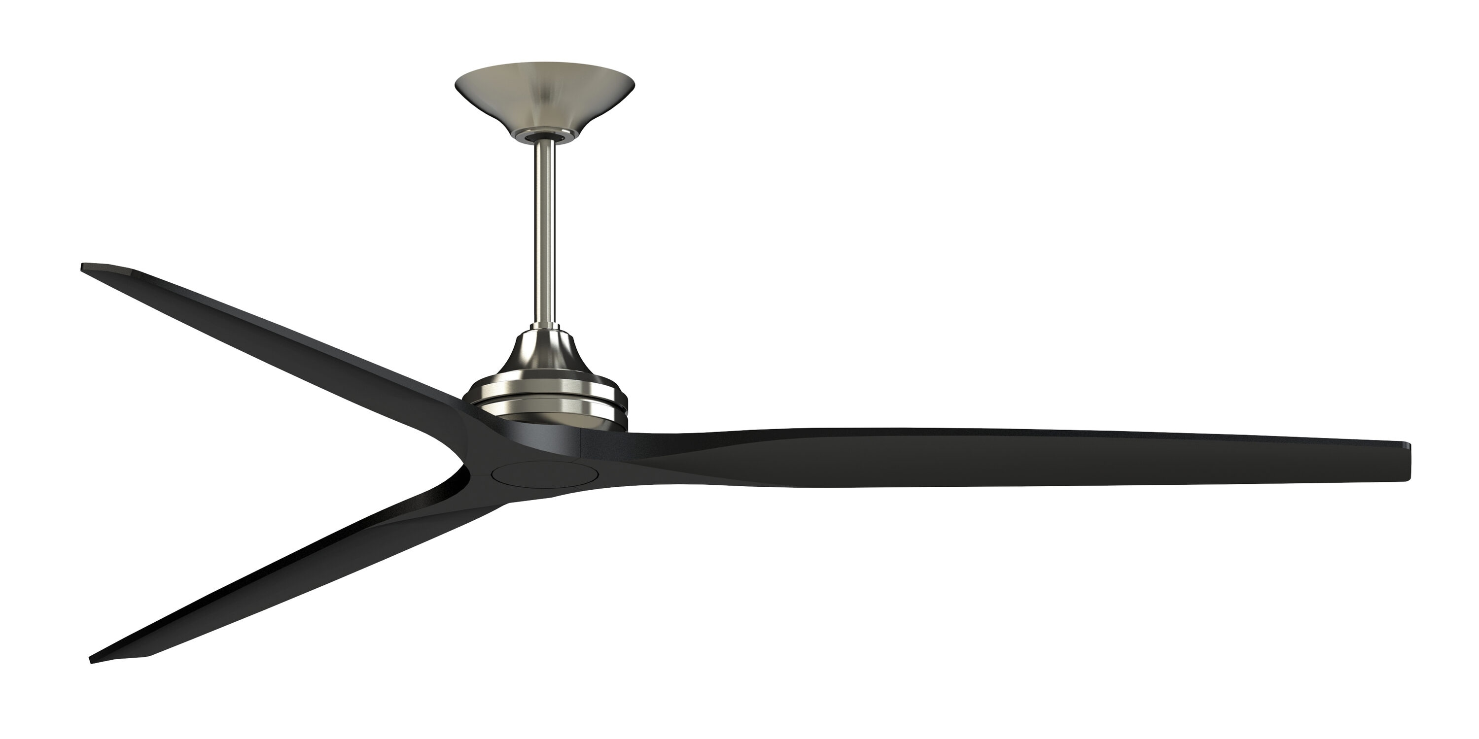 Fanimation Spitfire 84-in Brushed Nickel with Black Blades Indoor/Outdoor Smart Propeller Ceiling Fan Light Kit Compatible and Remote (3-Blade) FPD6721BBN-84BL Sansujyuku sansujyuku.com