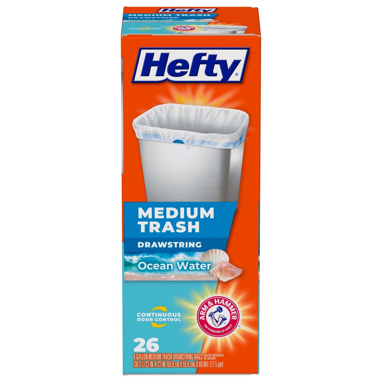 Hefty  8 gal Ocean Water Trash Bags Drawstring 26 pk