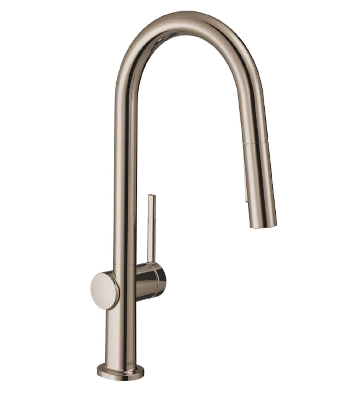 Hansgrohe 72850831 Polished Nickel Single Handle Deck-mount Pull-down Kitchen Faucet with Sprayer ( Side Sprayer Included )