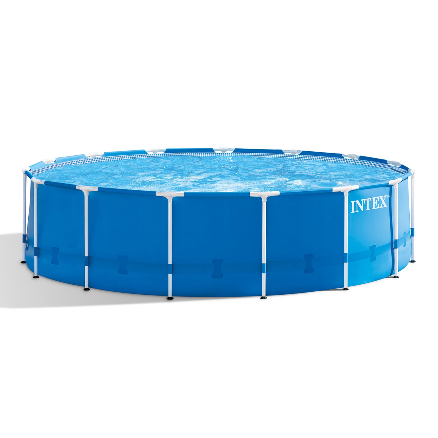 Intex 15-ft x 15-ft x 48-in Metal Frame Round Above-Ground Pool with ...