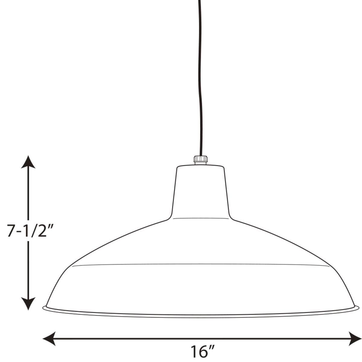 Matte Black Glass Indoor/Outdoor Pendant Light, 16" Wide
