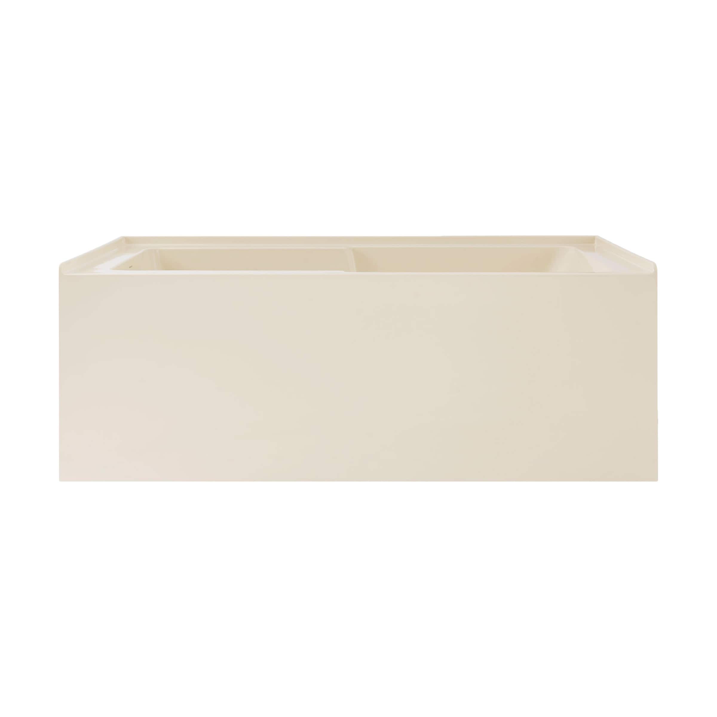 Swiss Madison SM-25-ABLAU17BQ Lausanne 60-in x 32-in Glossy Bisque Acrylic Rectangular Alcove Soaking bathtub ( Left Drain )