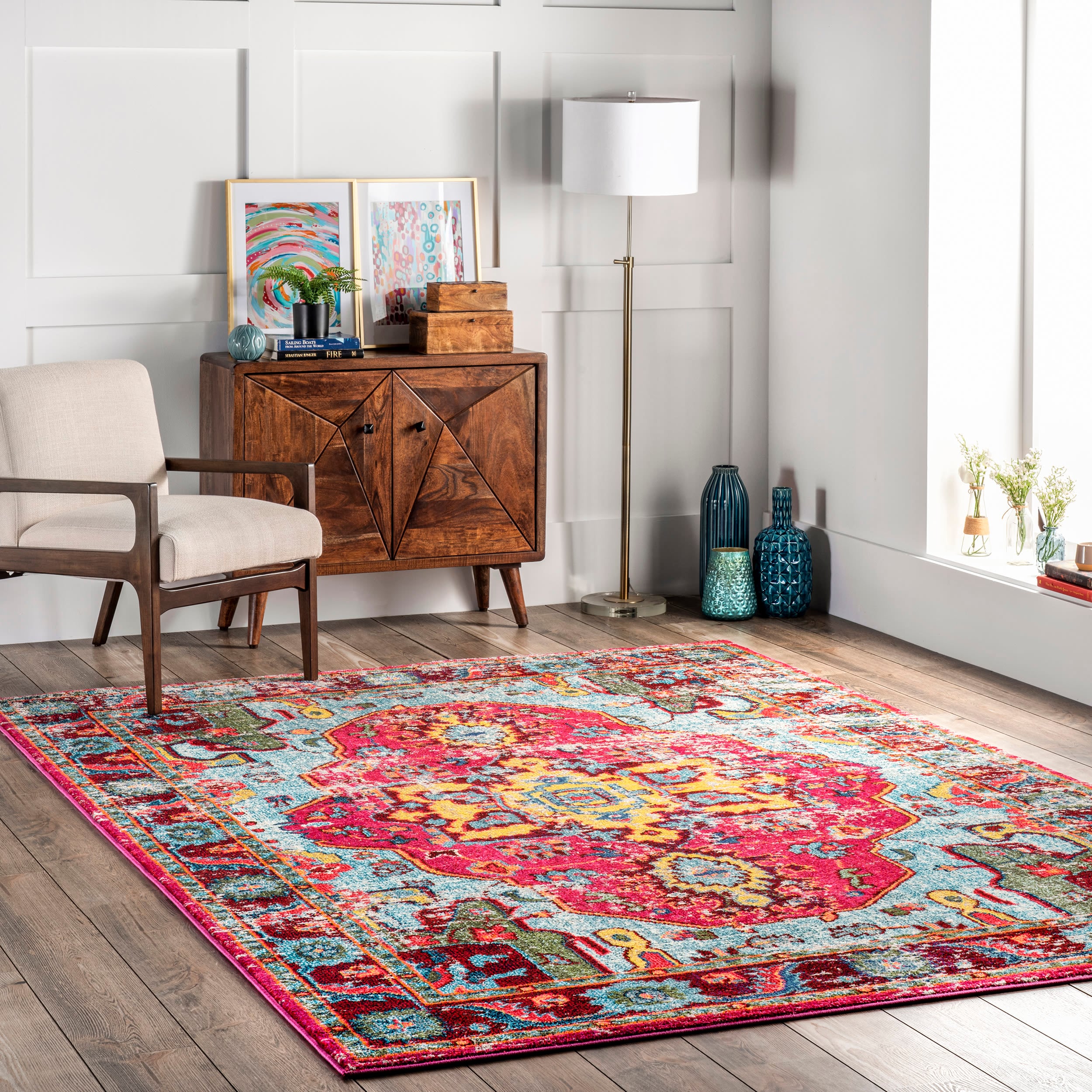nuLOOM KKCB11A-12015 Corbett 12 x 15 (ft) Loomed Polypropylene Multi Rectangular Indoor Medallion Area rug