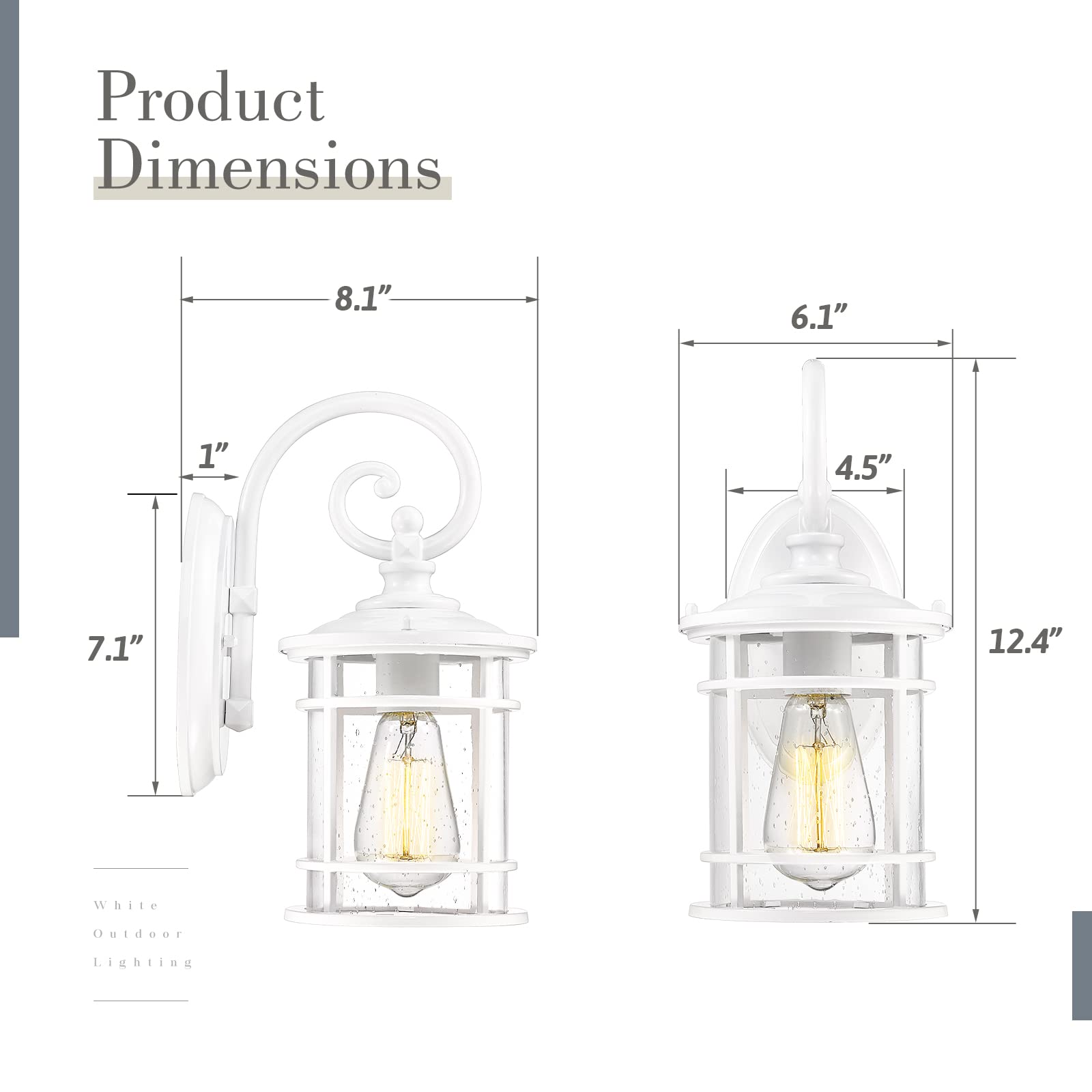 LTMATE LSXE229B-S-2PK WH Outdoor-Wall-Lighting - View #2