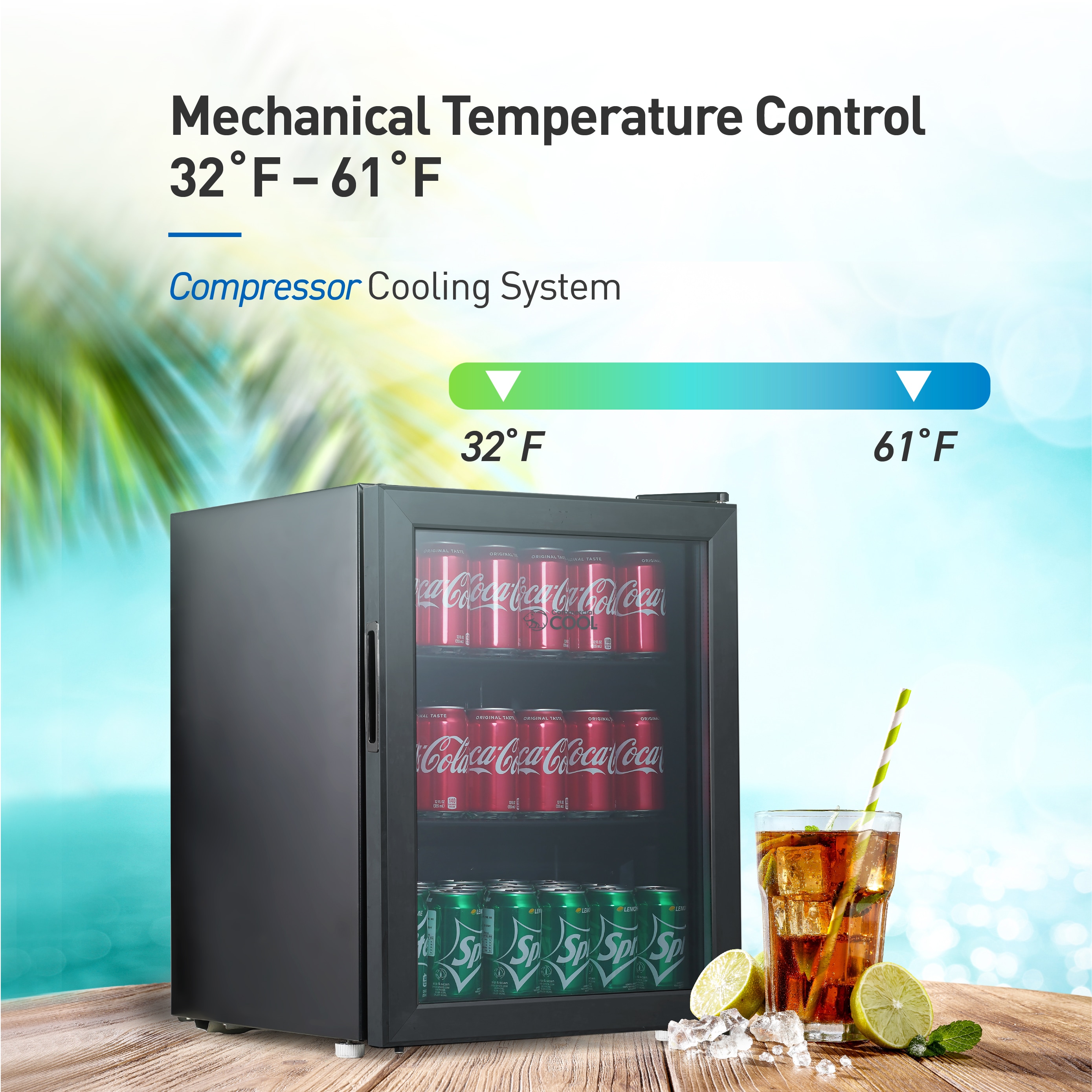 Commercial Cool 18.9-in W 81-Can Capacity Black Freestanding Beverage ...