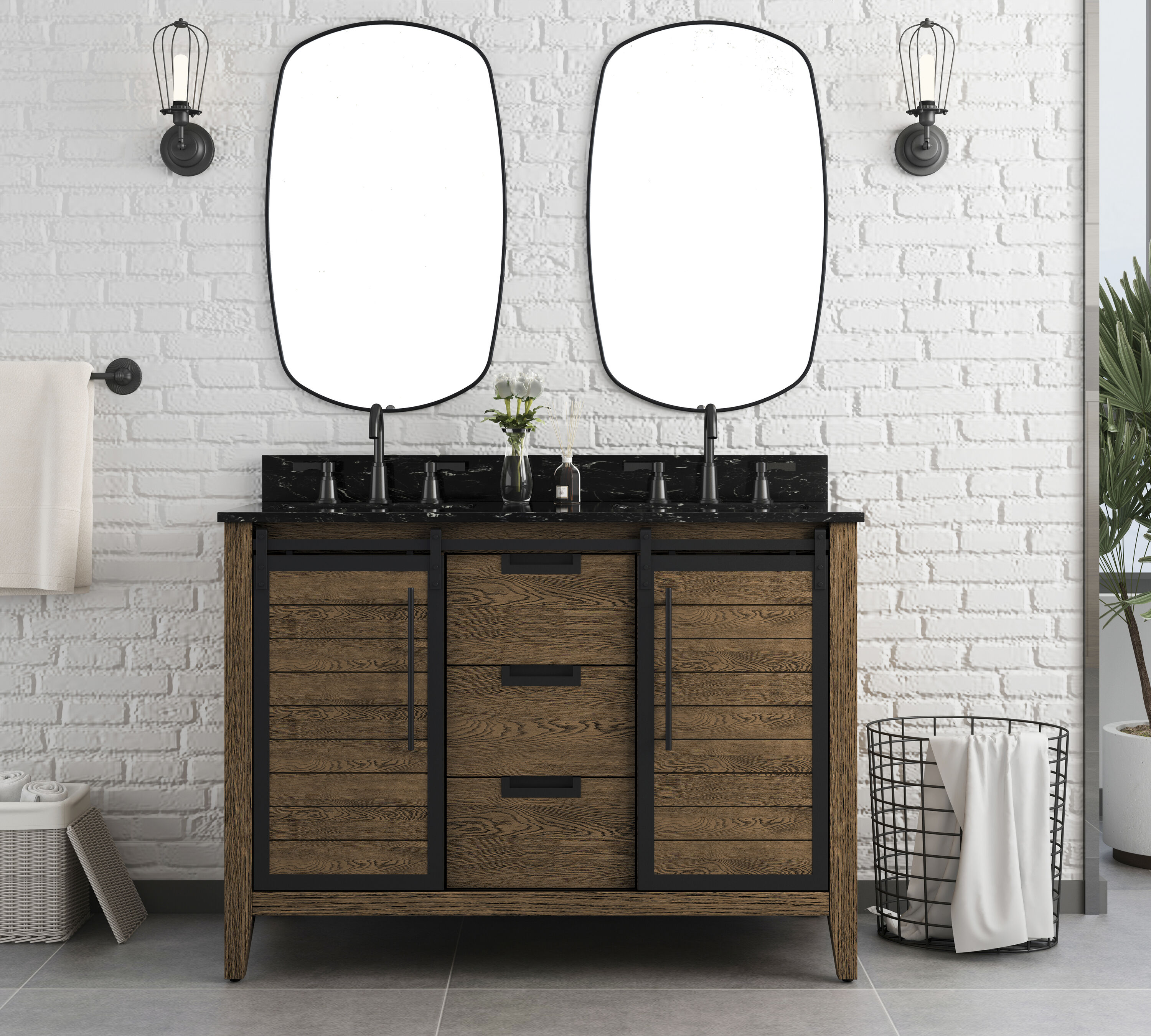 allen + roth TJ-0113V4822BR Bath-Vanity-Combo - View #6