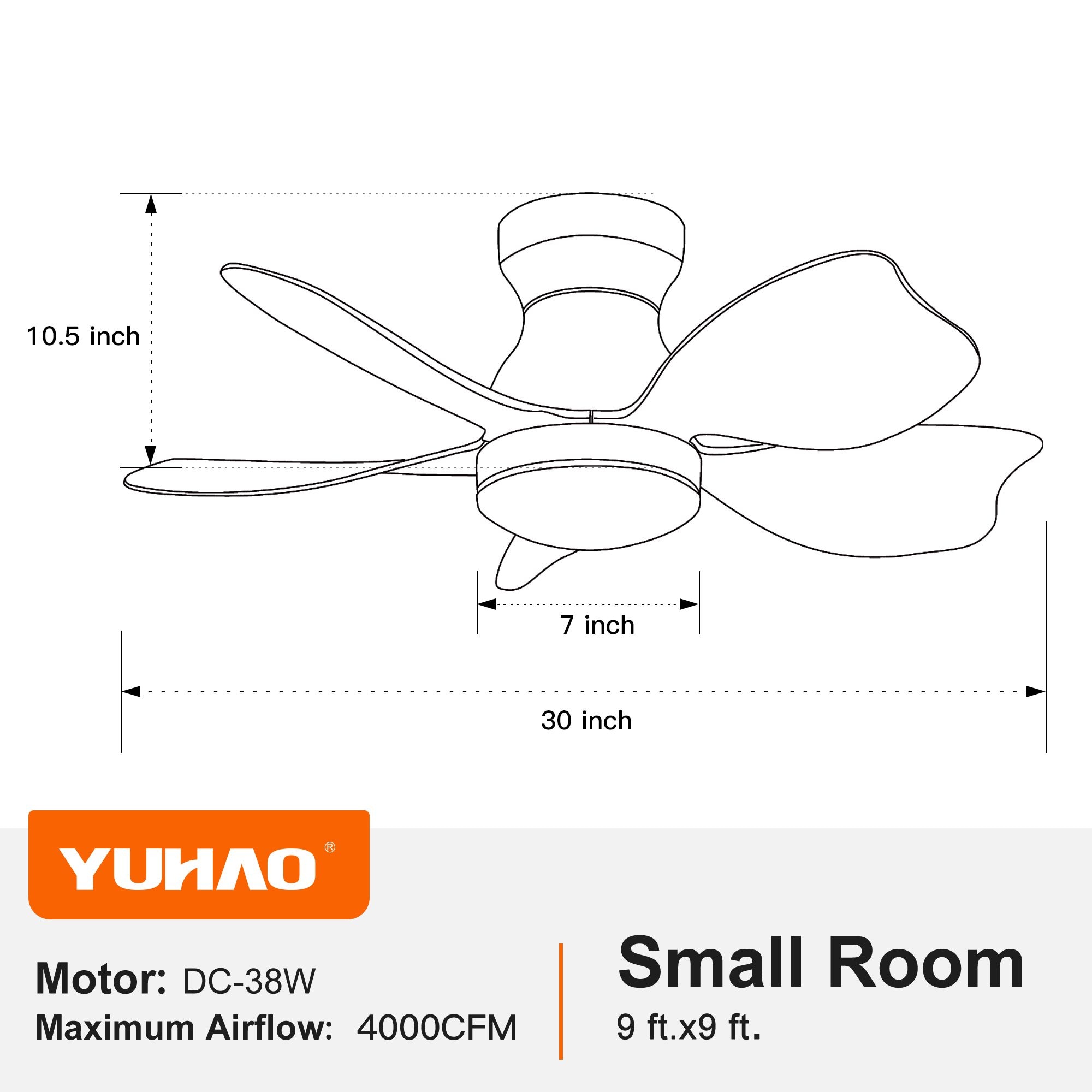 WELLFOR AMYUA-07 Ceiling-Fans - View #4