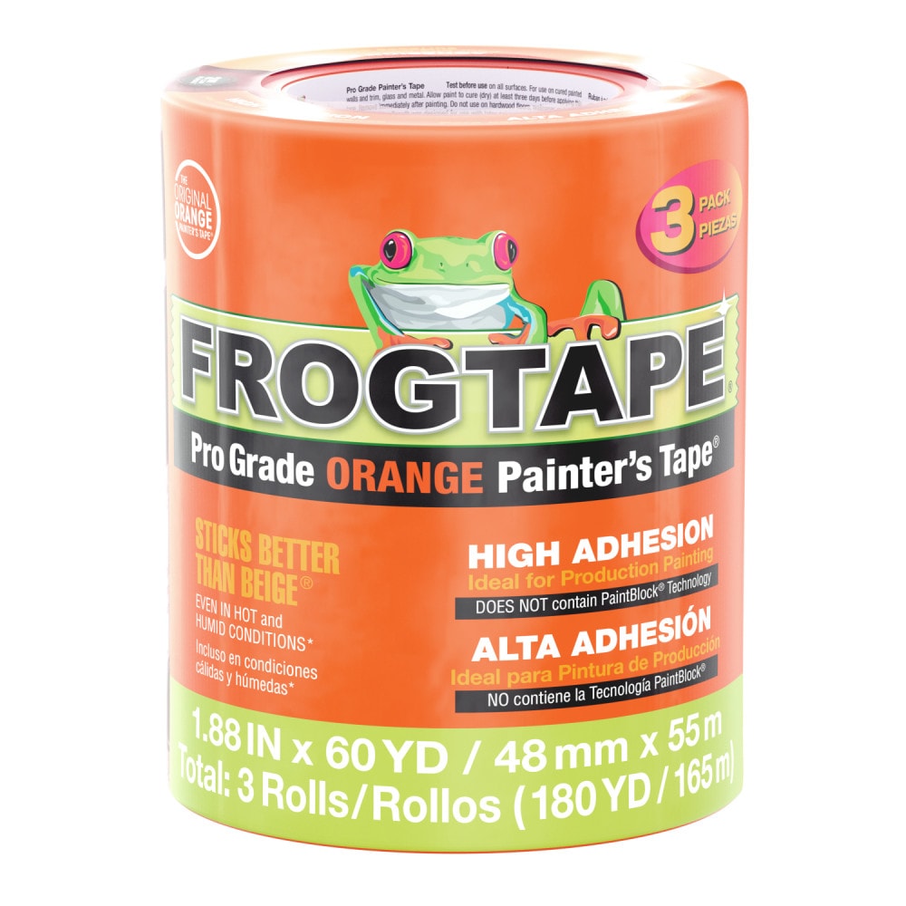 FrogTape 105674 Pro Grade Orange 3 -Pack 1.88-in x 60 Yard(s) Painters Tape