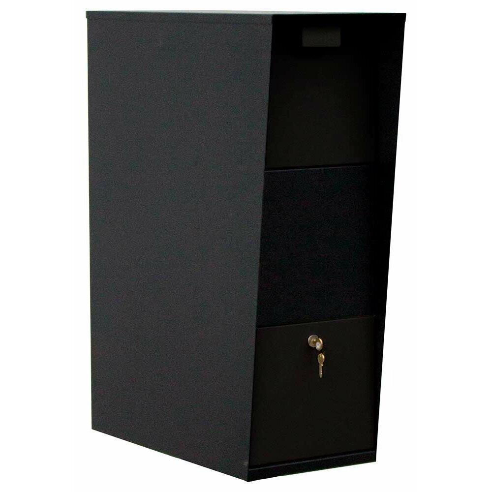 QualArc QUAL1503  WF-VACMB Galvanized Steel Locking Post and Column Mount Rust Proof Vacation Mailbox, Black