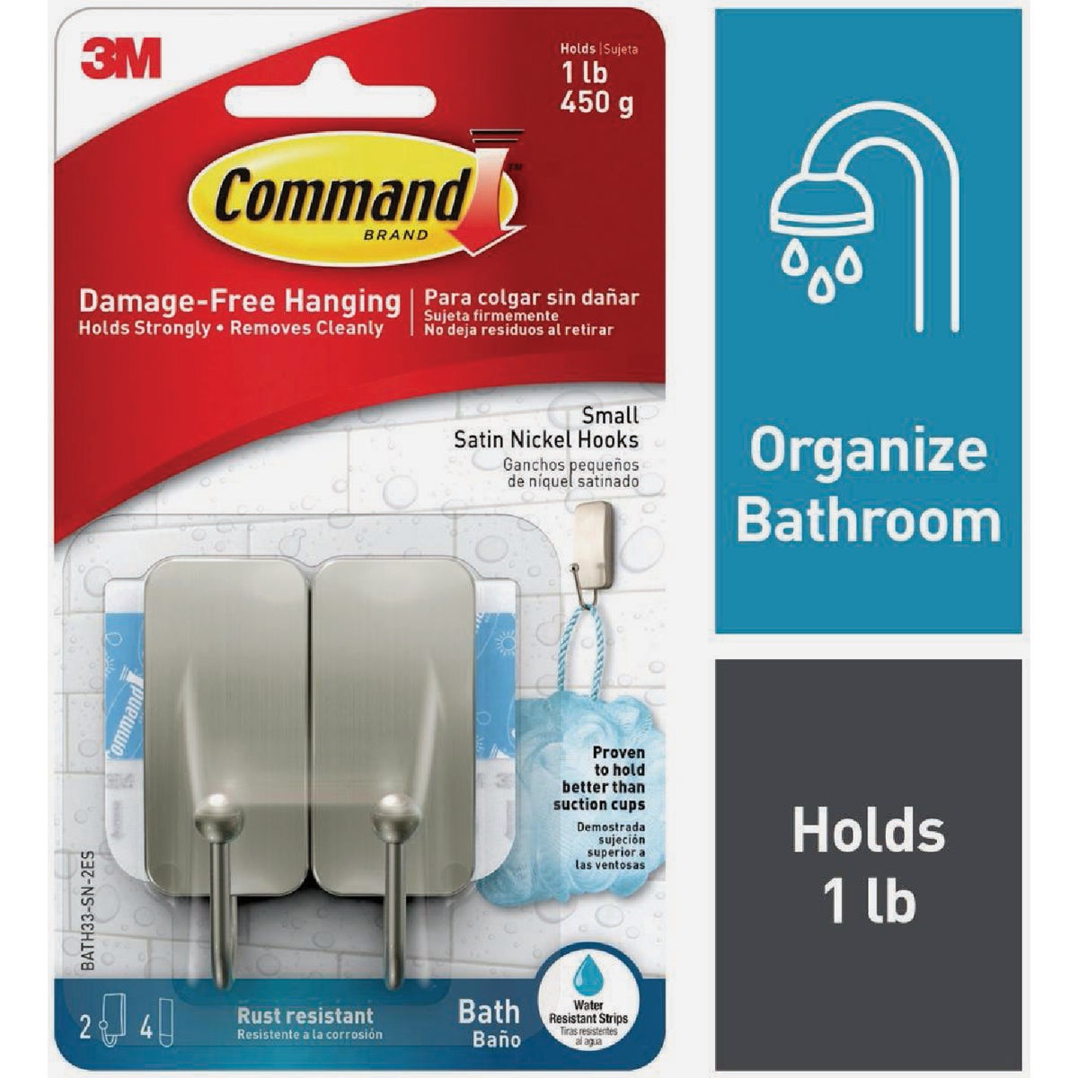 Command BATH33-SN-2ES Robe-Hooks - View #2