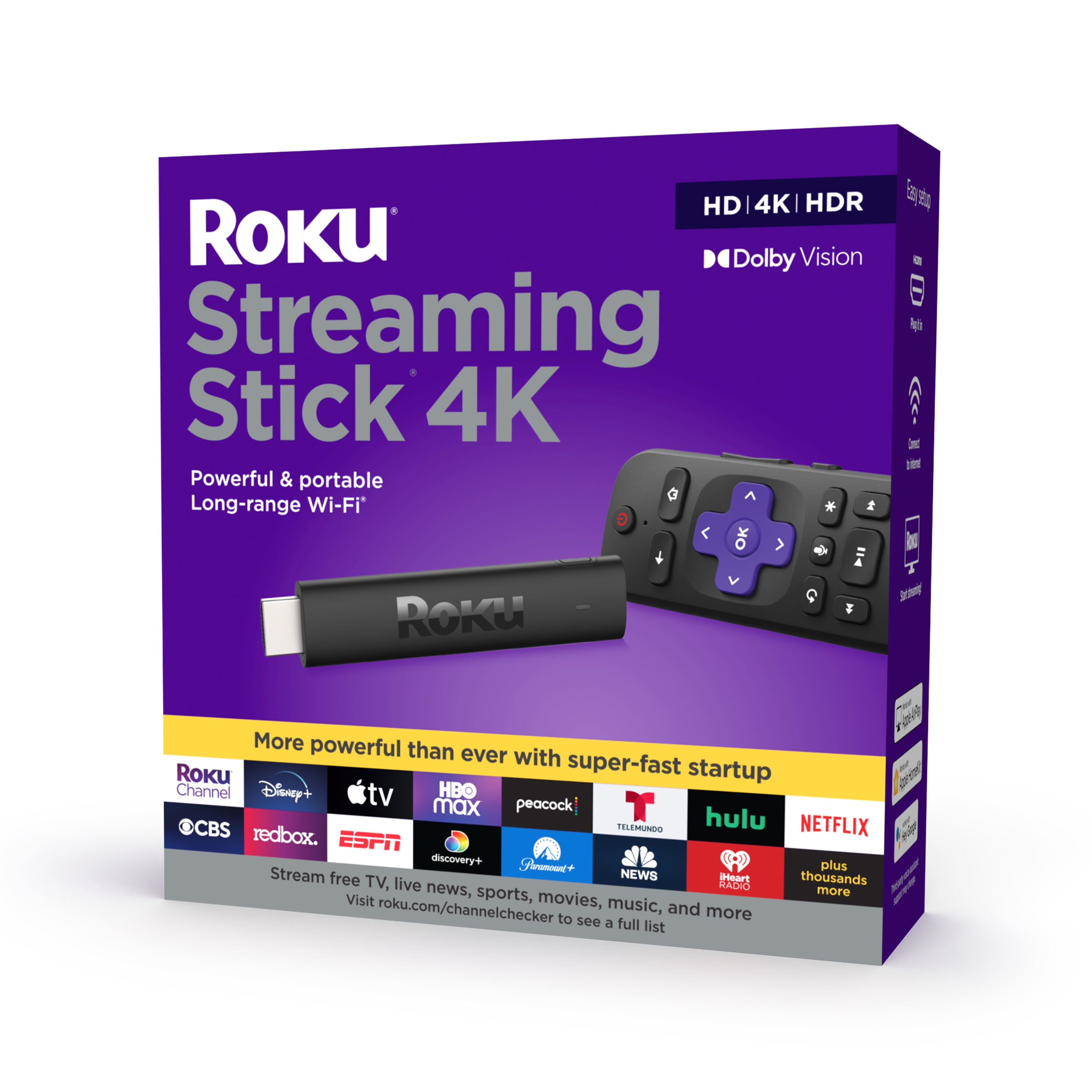 Roku Streaming Stick 4K | Streaming Device with Voice Remote and Long-Range  Wi-Fi Black 3820R2 - Best Buy