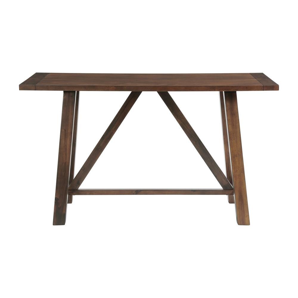 Rustic Brown Cherry Counter Height Dining Set with 4 Chairs and Bench