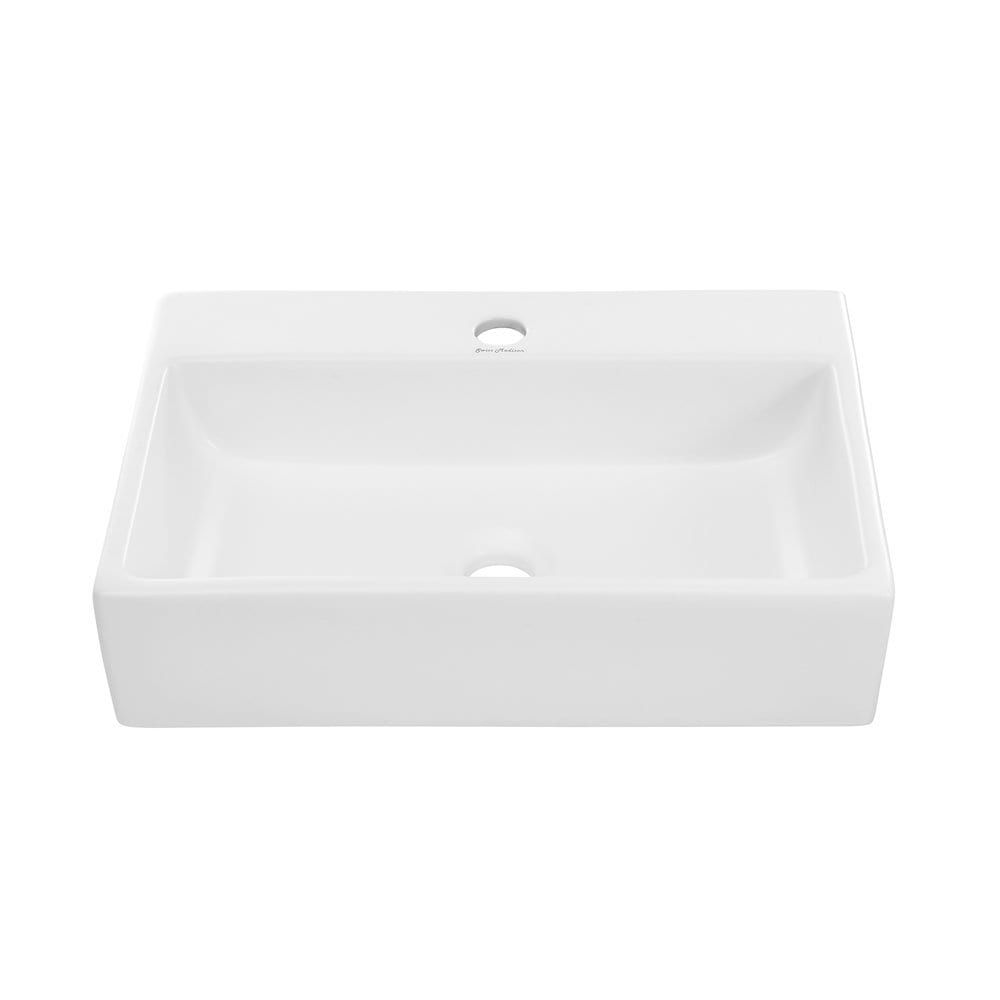 Claire 20 Rectangle Ceramic Vessel Sink  Matte White
