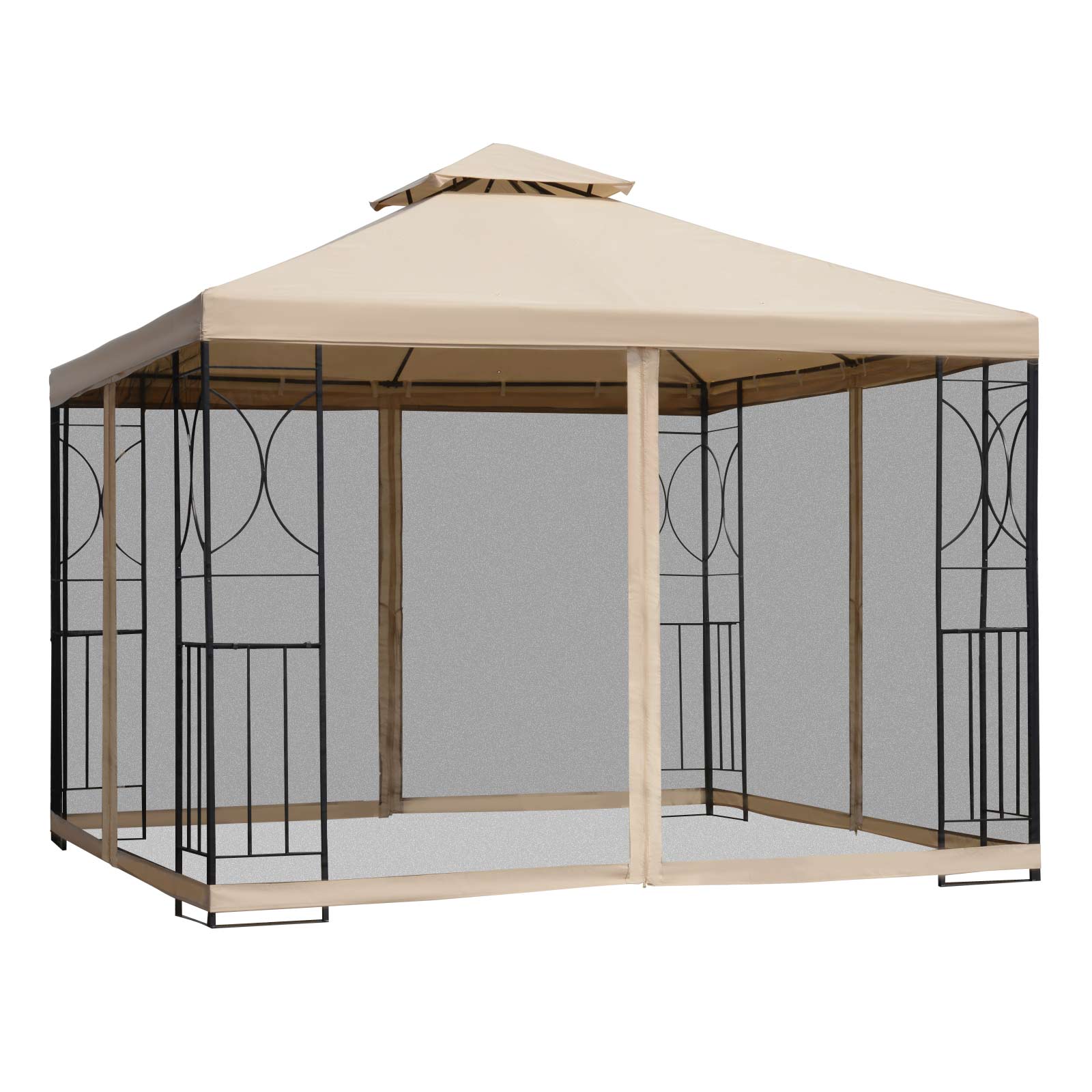 Lycvki GZB-70 10-ft x 10-ft Multicolor Square Gazebo with Soft top Roof (Screen Included)
