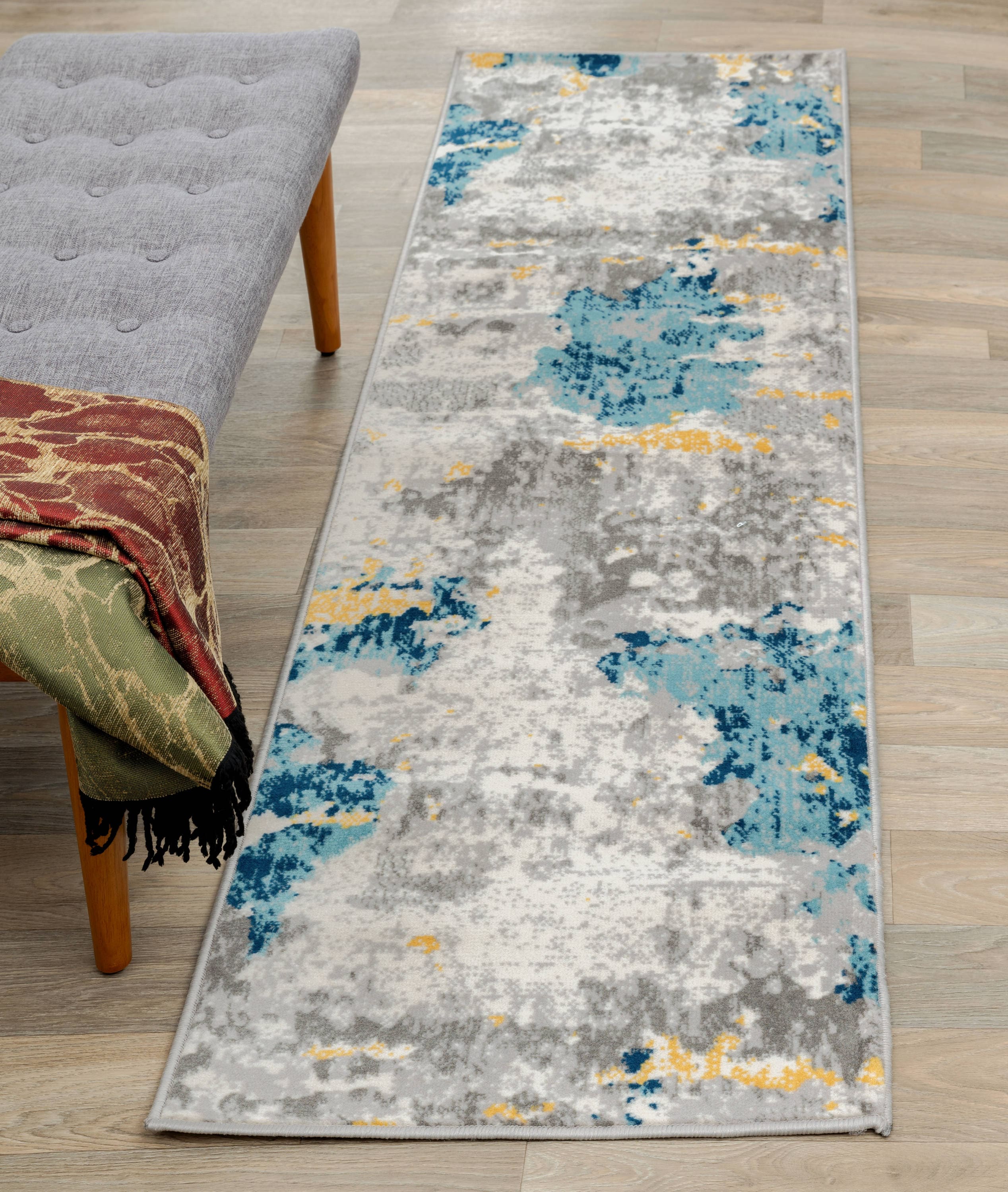 World Rug Gallery 233CREAM2X7 Brooklyn 2 x 7 (ft) Loomed Polypropylene Cream Rectangular Indoor Abstract Vintage Runner rug