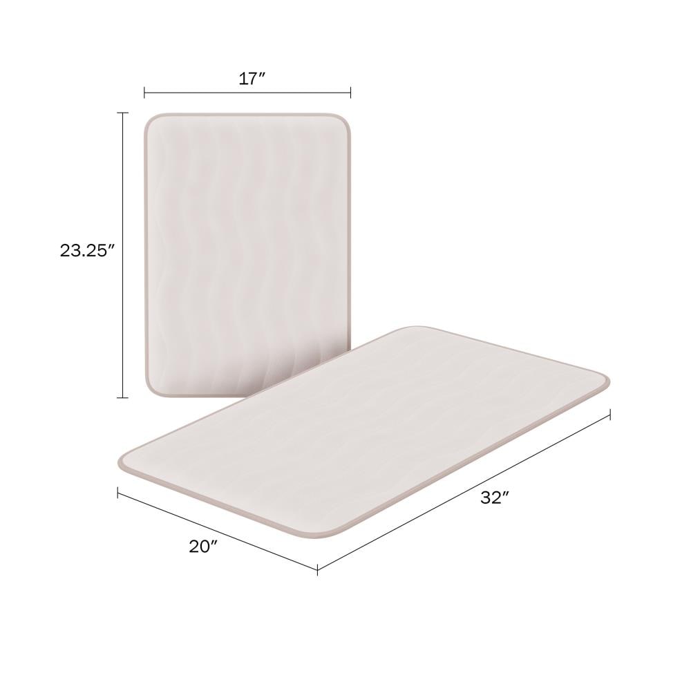 Hastings Home Bathroom Mats 32.25-in X 20.25-in Ivory Microfiber Memory 