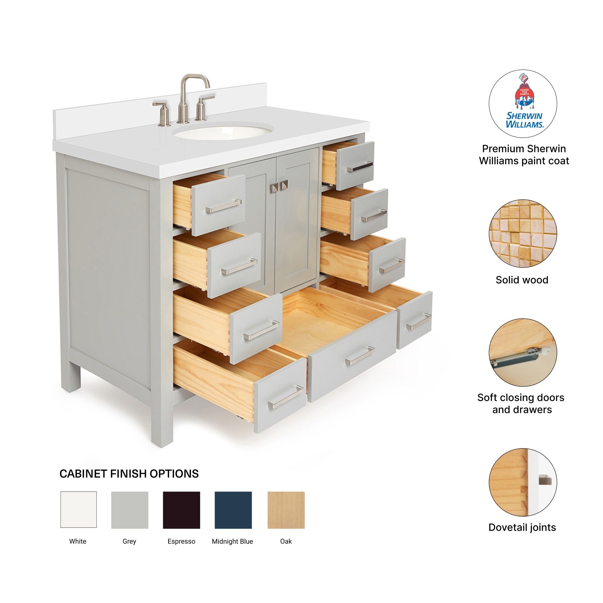 ARIEL A043SWQOVOGRY Bath-Vanity-Combo - View #4
