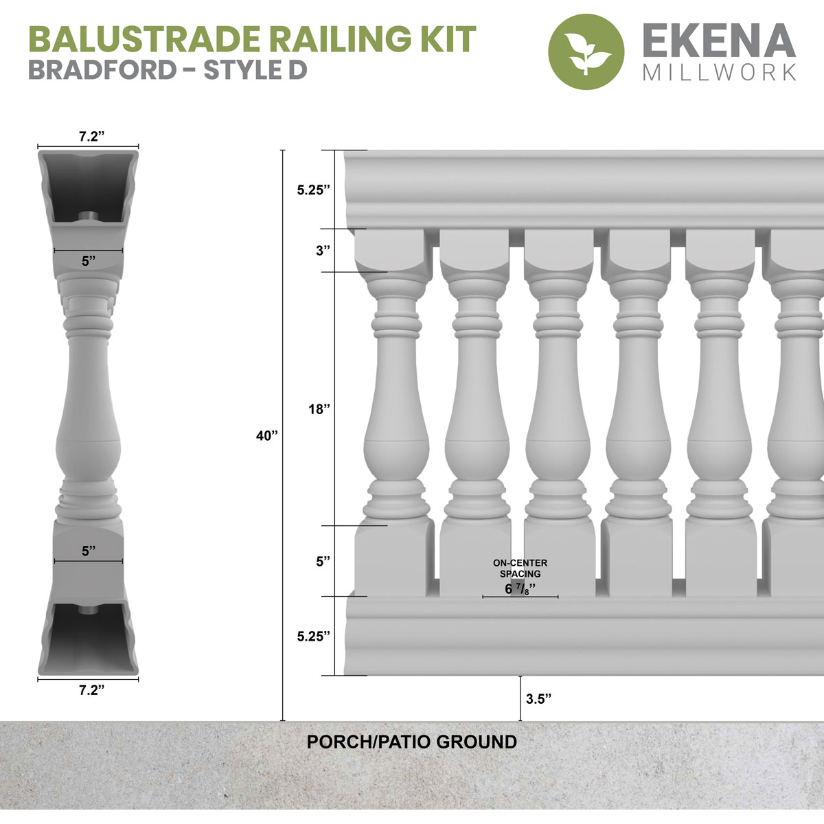 Ekena Millwork BALK40X144BRD railings - View #2