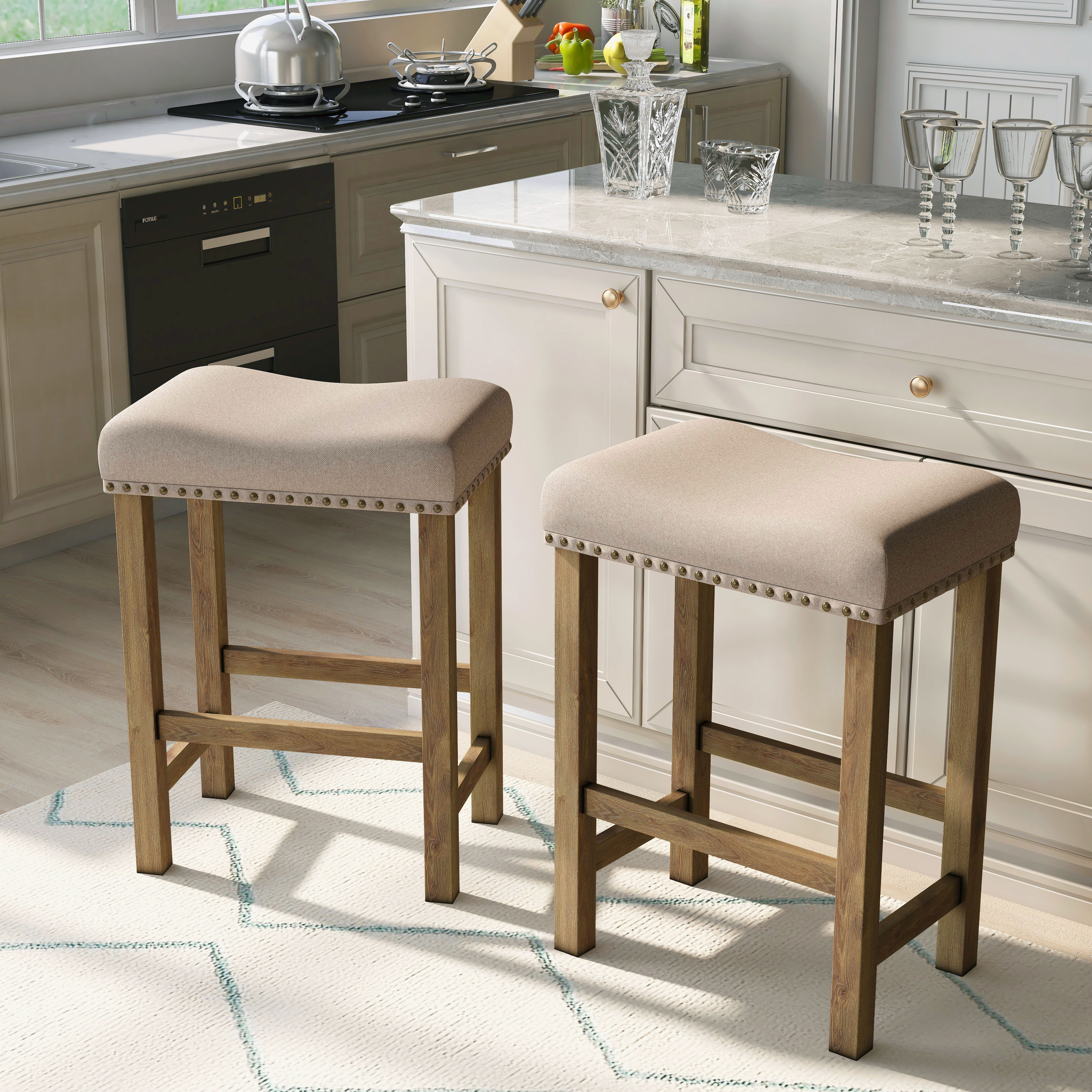 Furniture of America IDF-3492ST Mayah Rustic Oak and Brown Accent Chair