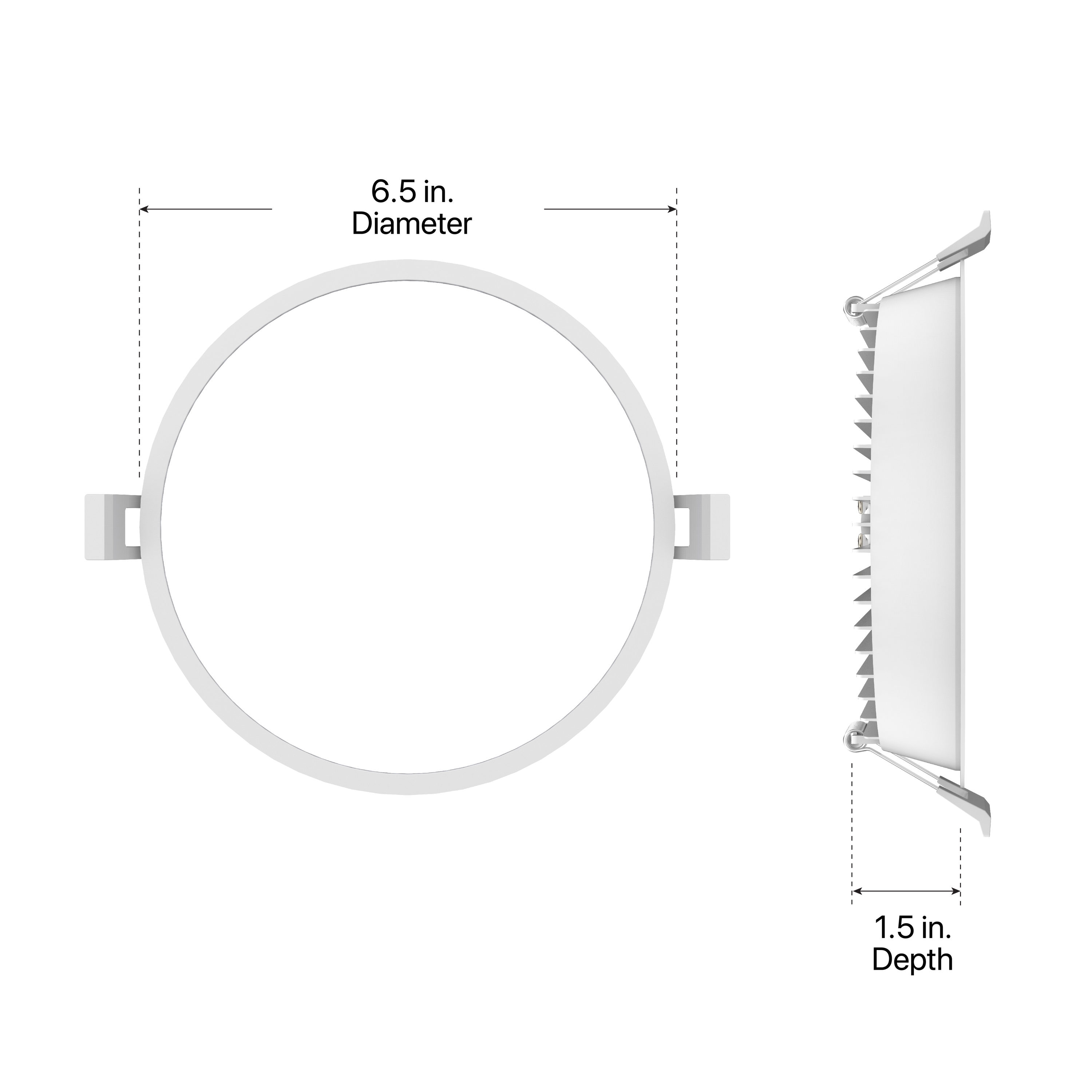 Utilitech Canless Trimless Recessed Downlight White 6-in 1200-Lumen ...