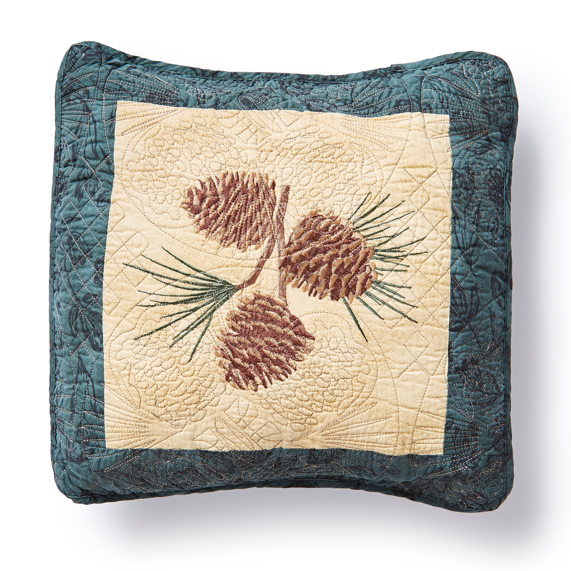 Donna Sharp 15-in x 15-in Cabin Raising Pinecone (Pinecone) Square Indoor Decorative Pillow