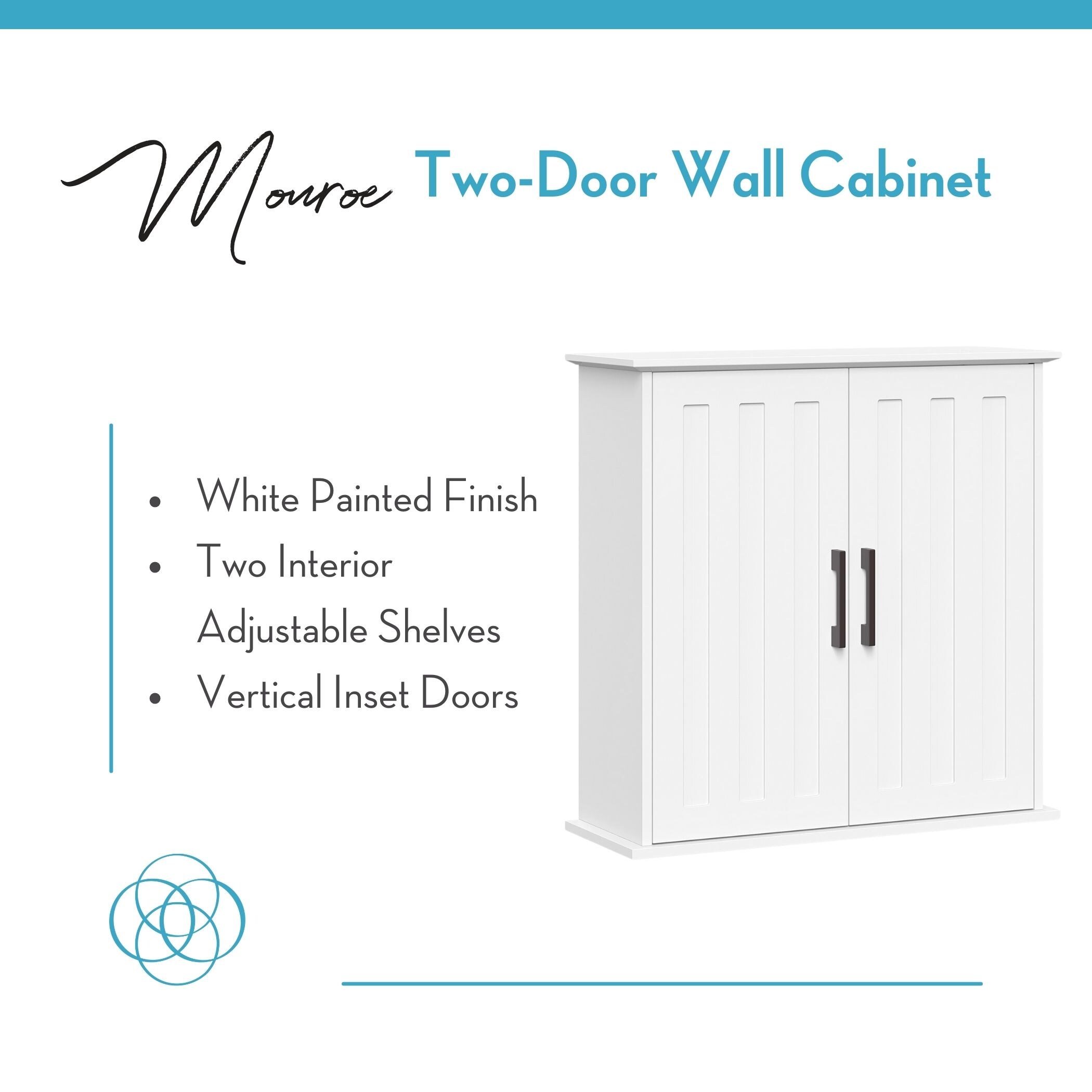 White Matte MDF Two-Door Medicine Cabinet with Adjustable Shelves