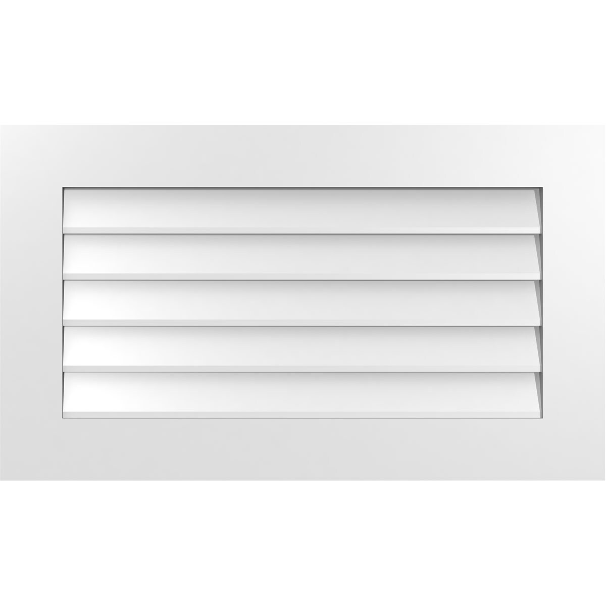 Ekena Millwork GVPVE34X2001SN 34-Inches x 20-Inches Off-white Rectangle PVC Gable Louver Vent