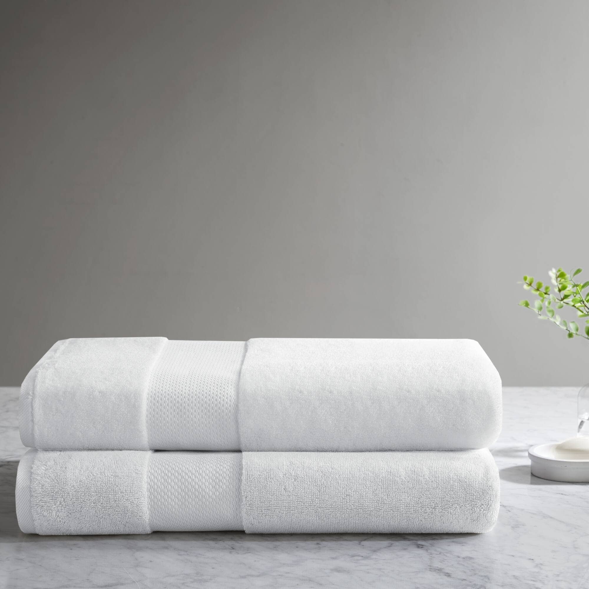 Madison Park Signature MPS73-531 2-Piece White Cotton Bath Sheet