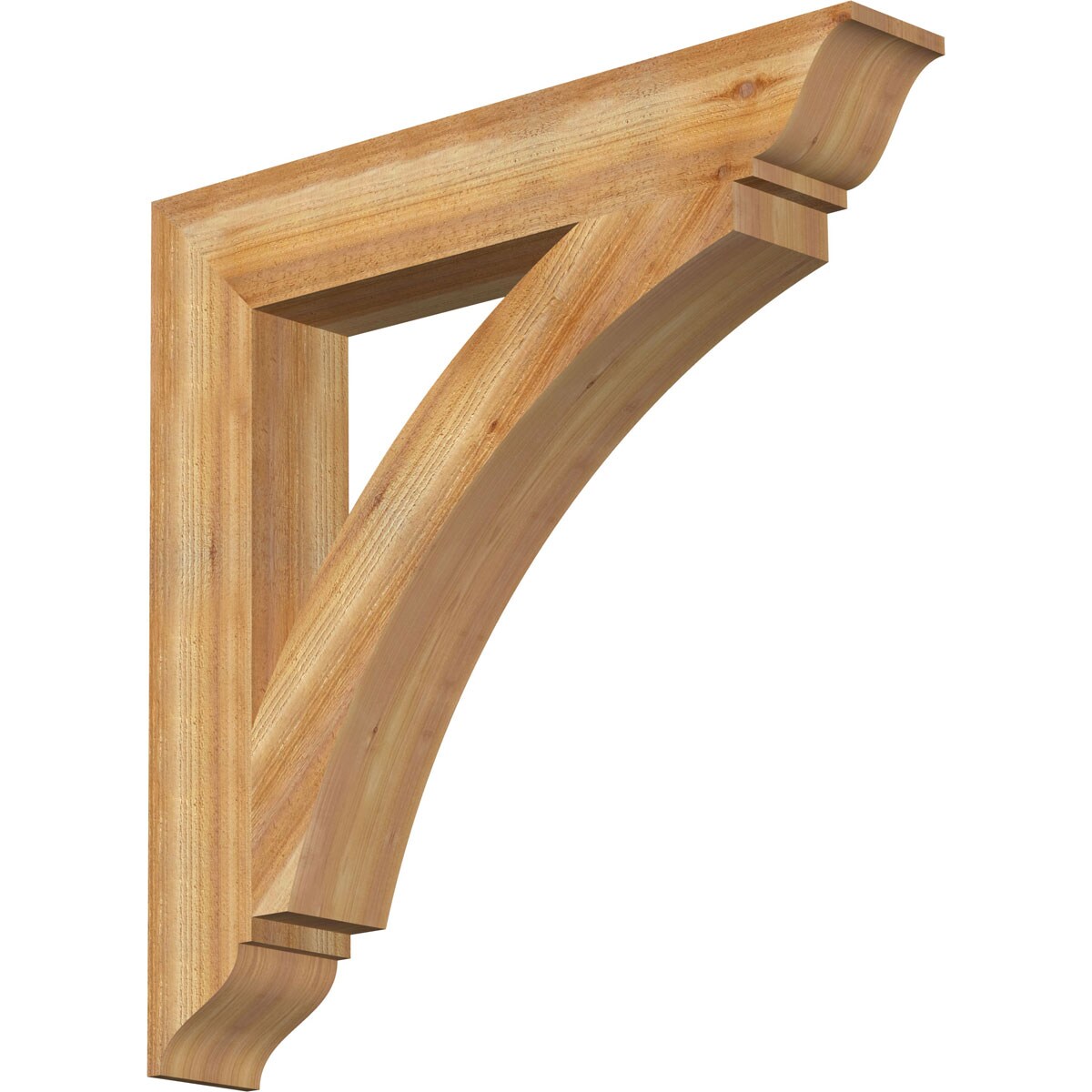 Ekena Millwork BKT06X38X38THR01RWR Thorton traditional rough sawn 6-in x 38-in x 38-in Western red cedar Brown Wood Standard bracket