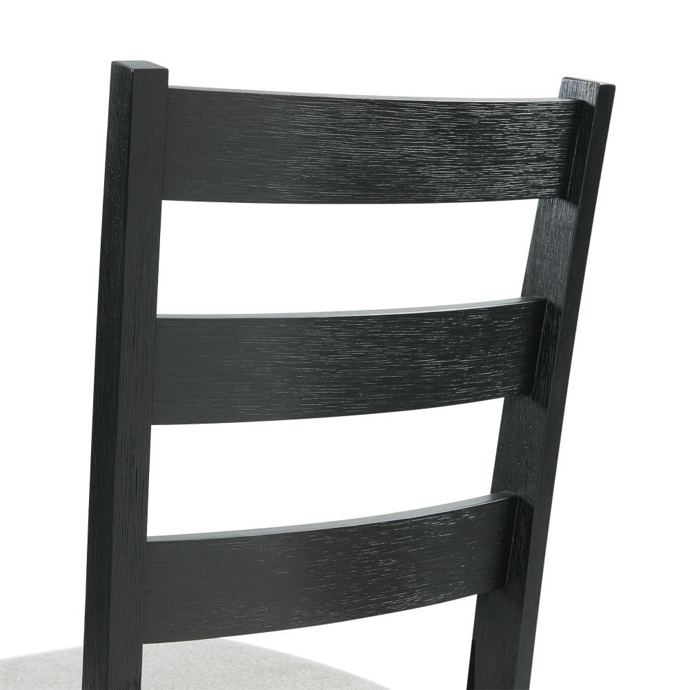 Gray and Black Drop Leaf Dining Table Set with Upholstered Chairs