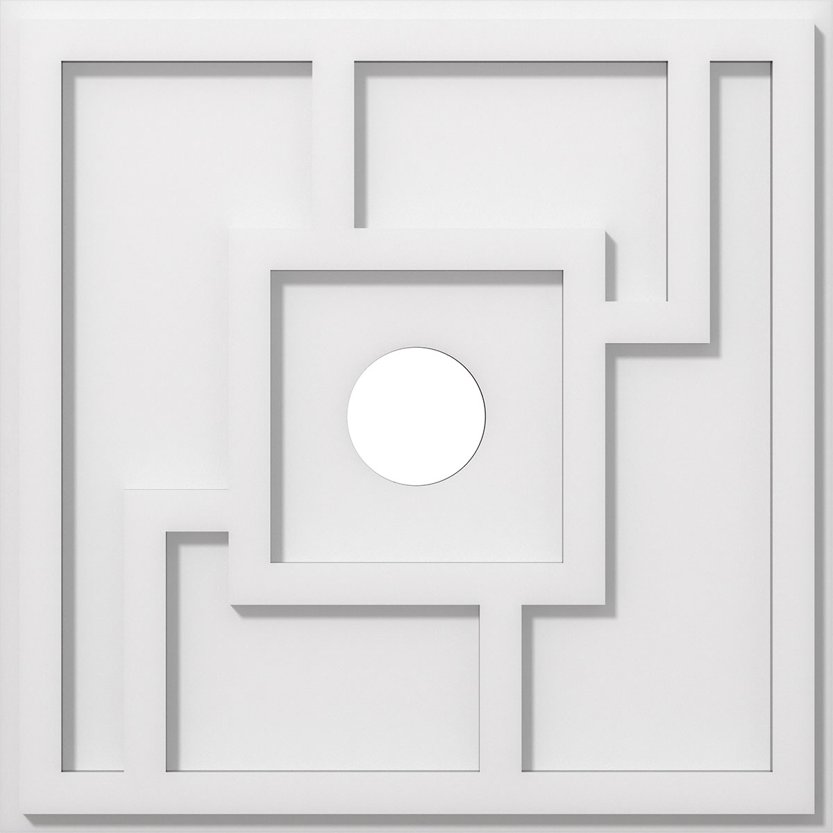 Ekena Millwork CMP18KX-03000 Knox 18-Inches W x 18-Inches L Contemporary White PVC Whole Ceiling Medallion