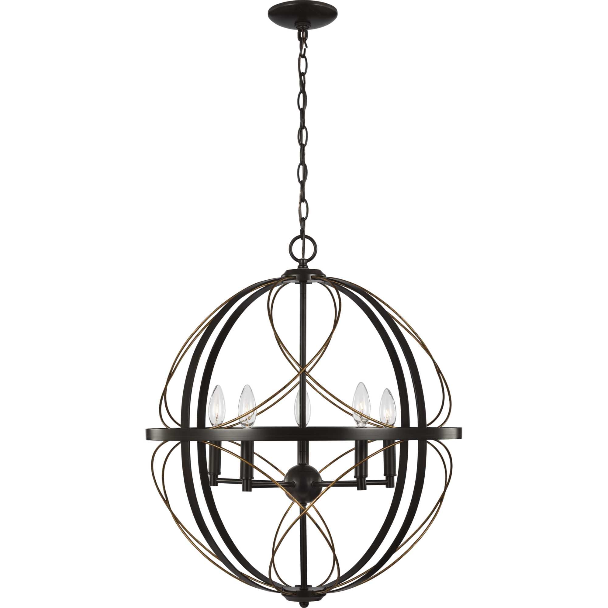 Progress Lighting Brandywine 5-Light Antique Bronze Transitional Globe ...