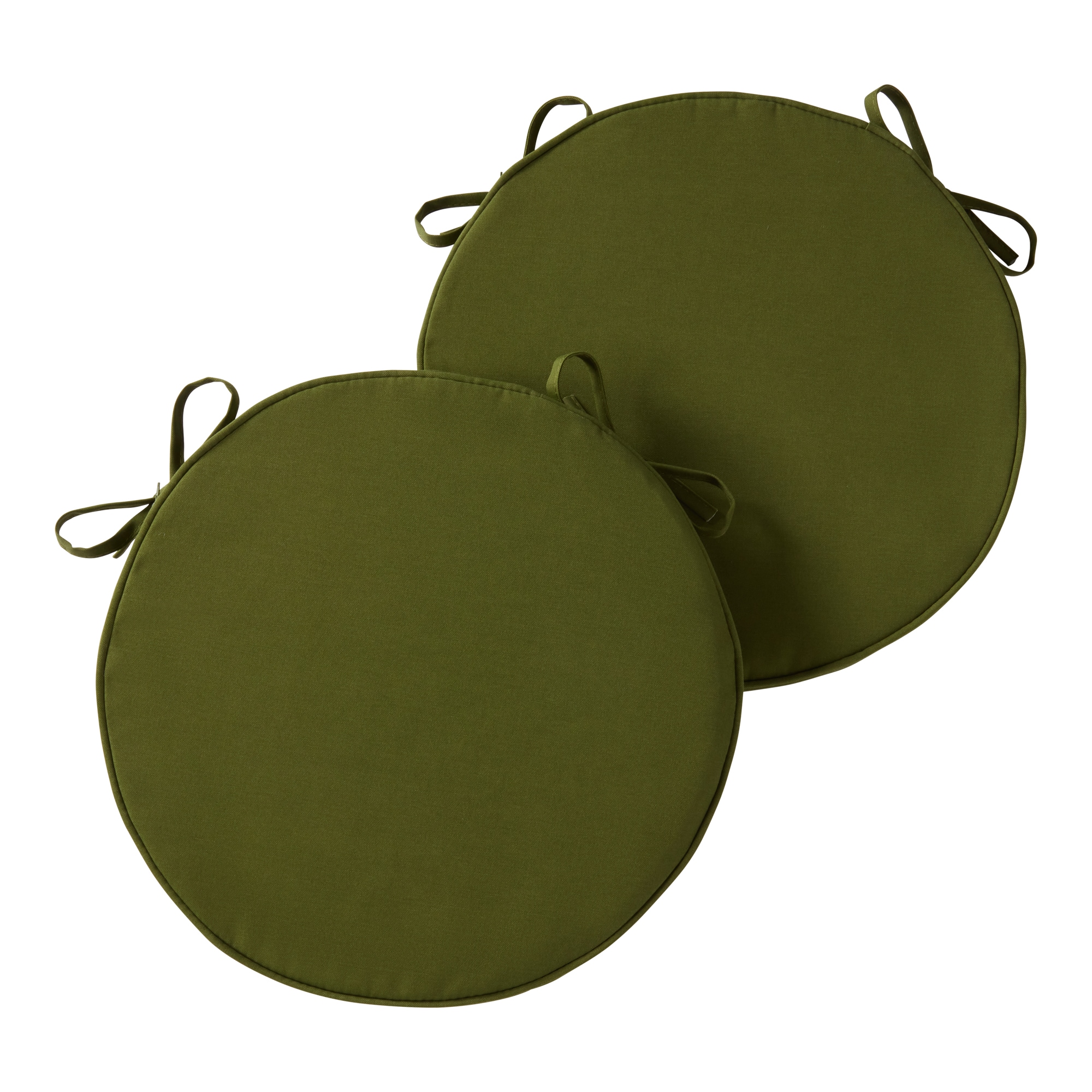 Greendale Home Fashions OP1150S2-HUNTER Round Outdoor 18-in x 18-in 2 -Piece Hunter Patio chair cushion