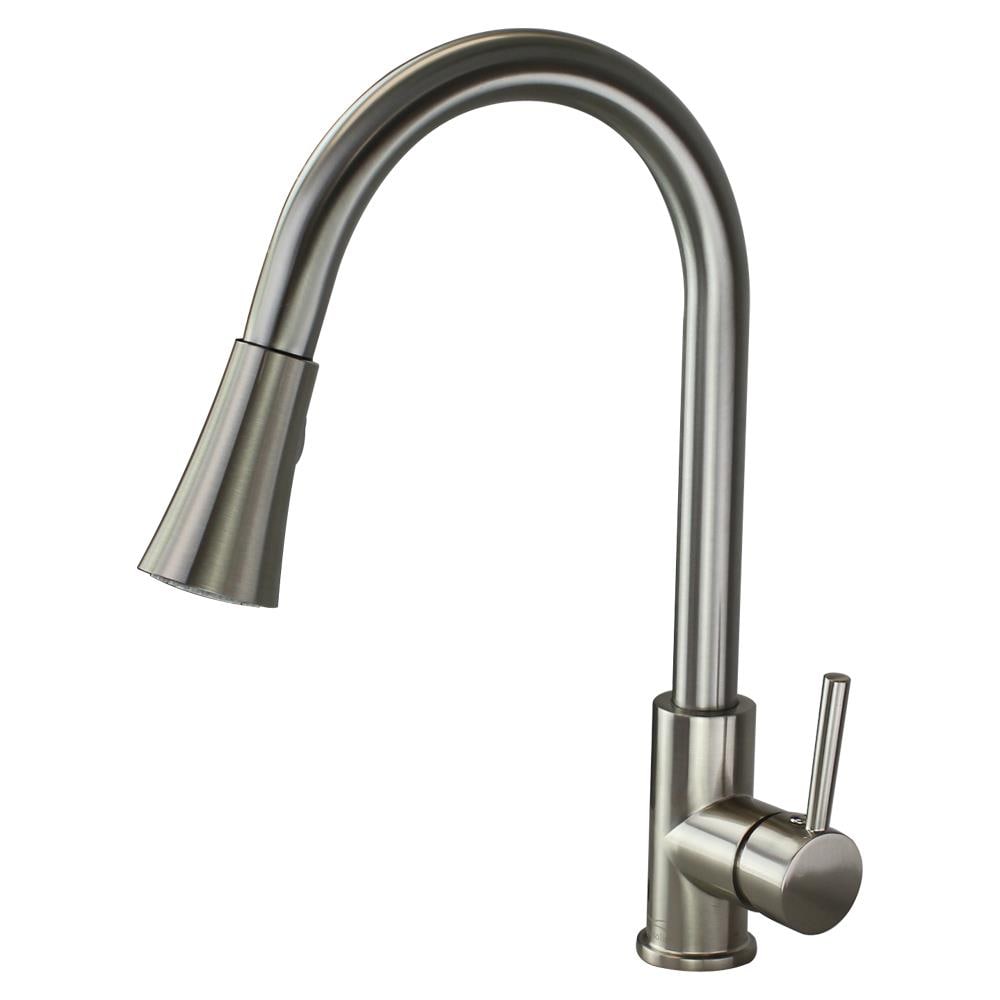 Transolid T3580-LS Holmes Luxe Stainless Double Handle Deck-mount Pull-out Kitchen Faucet