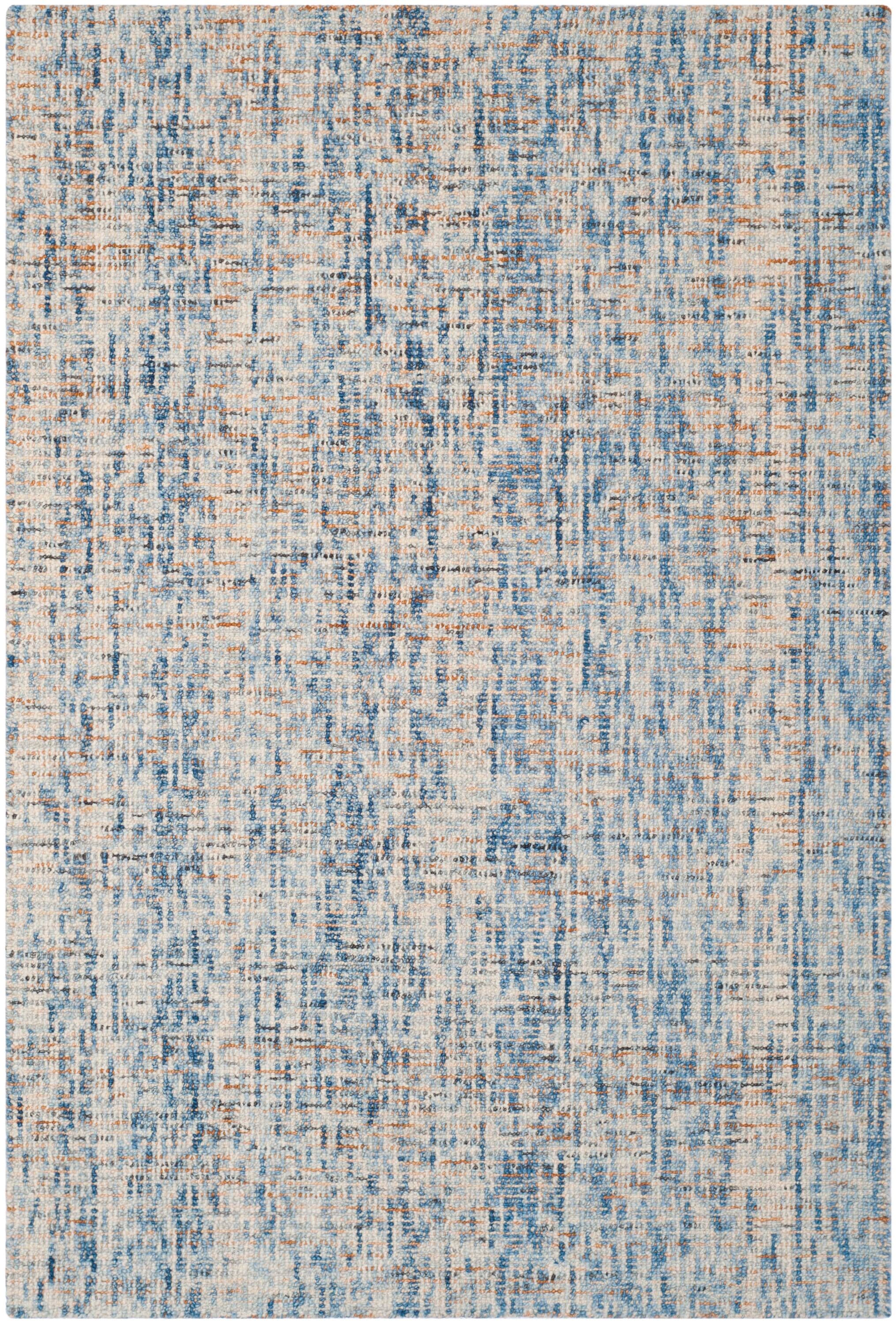 Handmade Dark Blue Abstract Wool Area Rug 3' x 5'