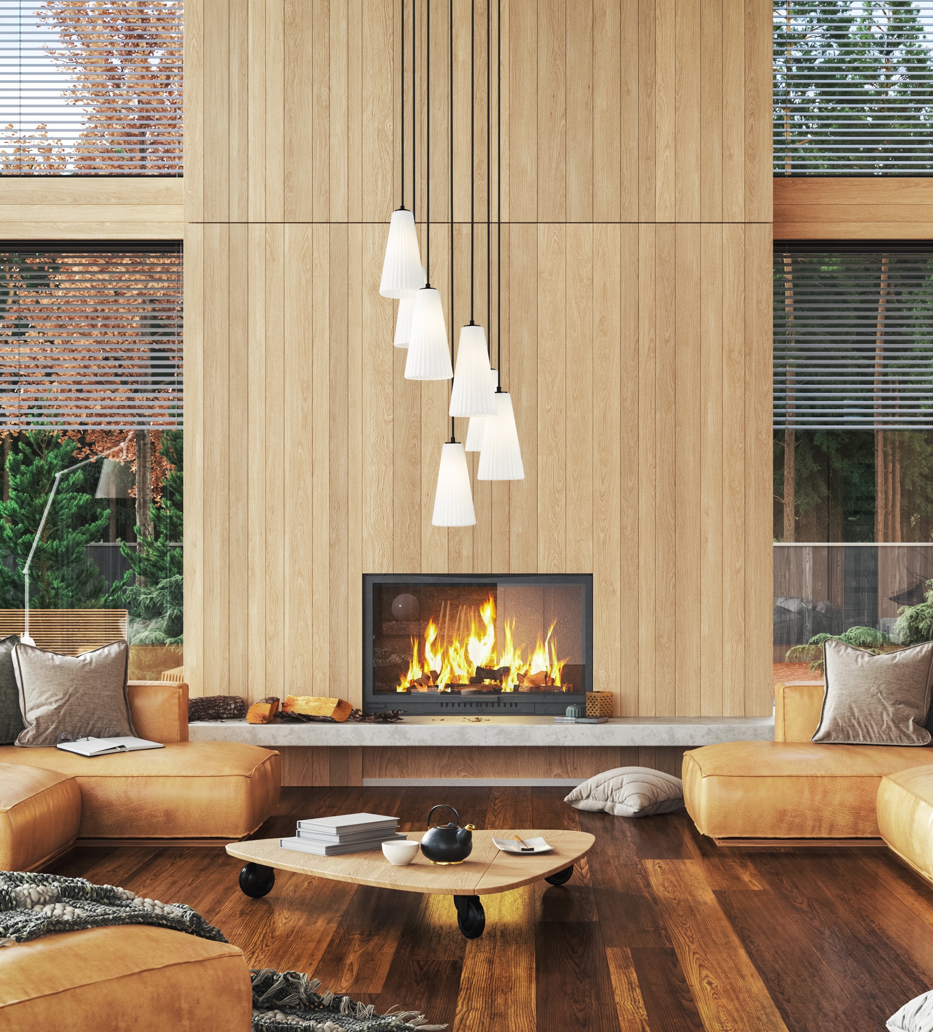 Z-Lite 3043P7-7R-MB Farrell 7 -Light Matte Black Transitional For Use in Bedrooms, Dining Rooms, Foyers, Kitchens, Living Rooms Chandelier