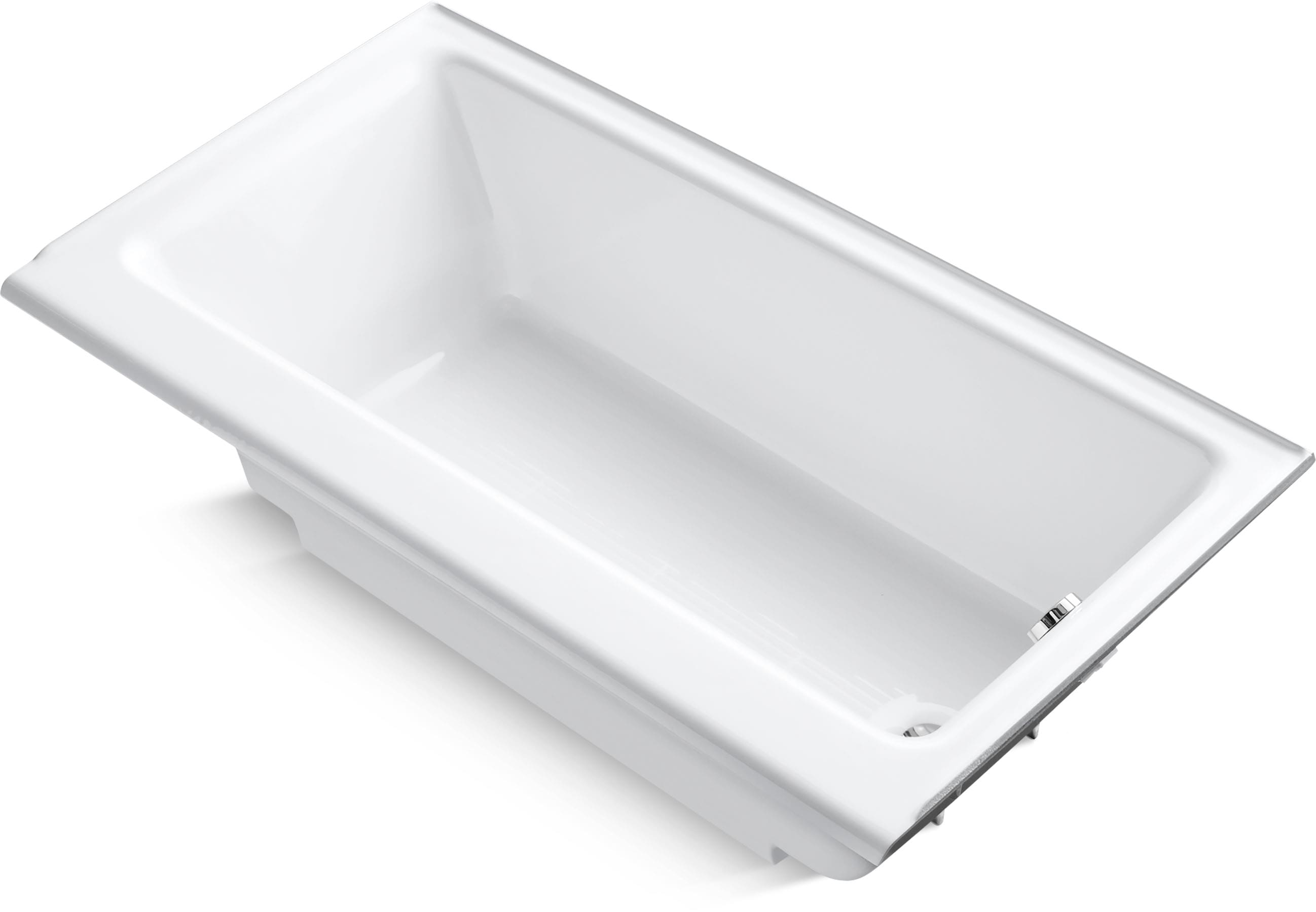 KOHLER 878-S-0 Highbridge 32.0-Inches x 60.0-Inches White Cast iron Rectangular Alcove Soaking bathtub ( Right Drain )