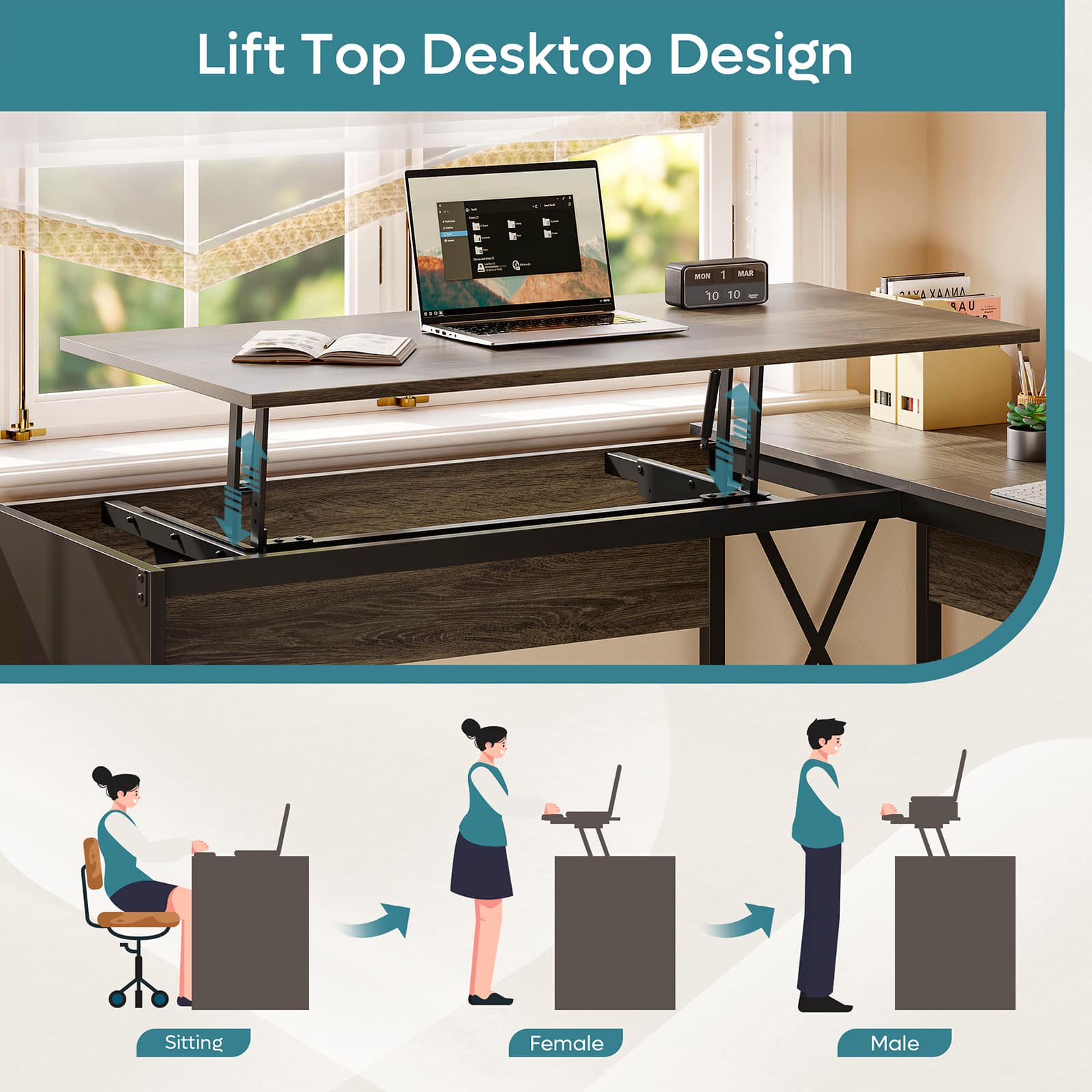 Bestier LOW-H100914E-RGOD desks - View #3