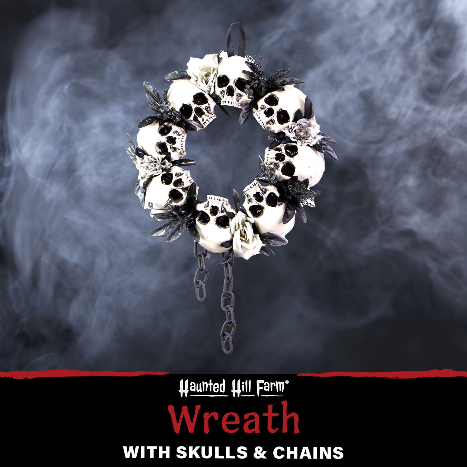 Haunted Hill Farm HHSKEL-9WRTH Artificial-Halloween-Wreaths - View #4