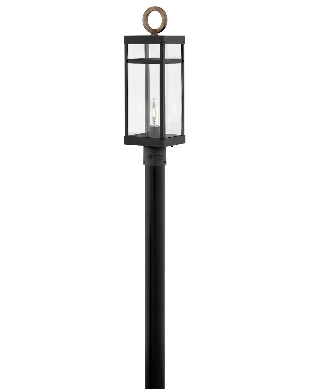 Porter Black and Bronze Outdoor LED Post Lantern