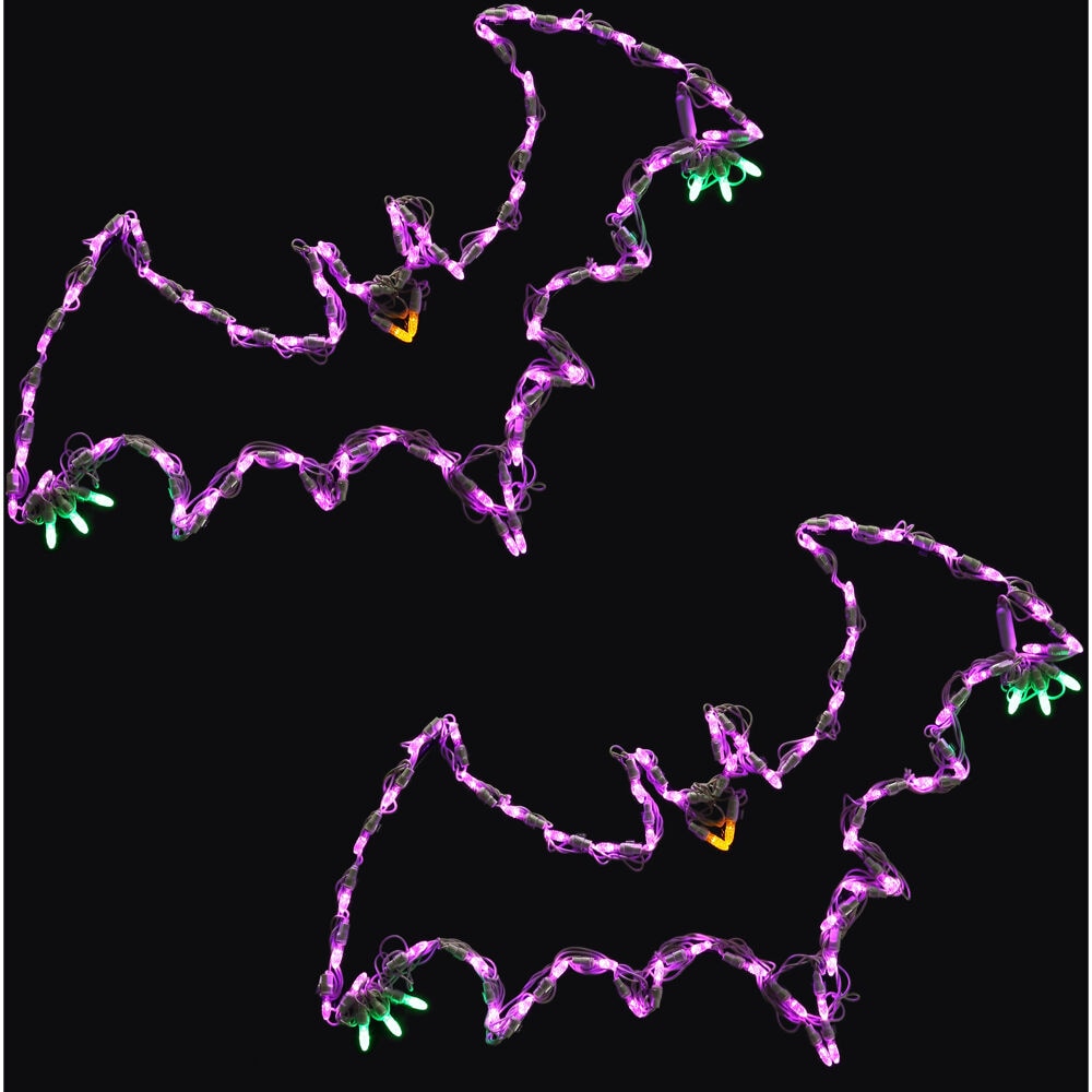 Haunted Hill Farm FFHELED029-BAT0-PUR Halloween-String-Lights - View #2