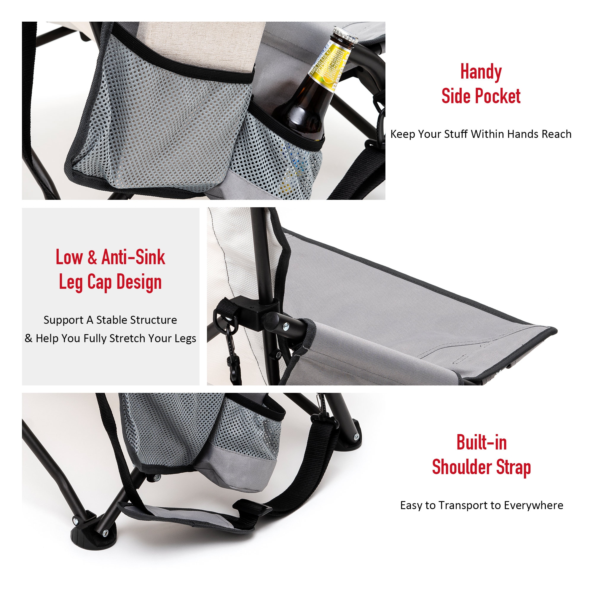 Clihome CL-CCAC2417GGY1 Beach-Camping-Chairs - View #6