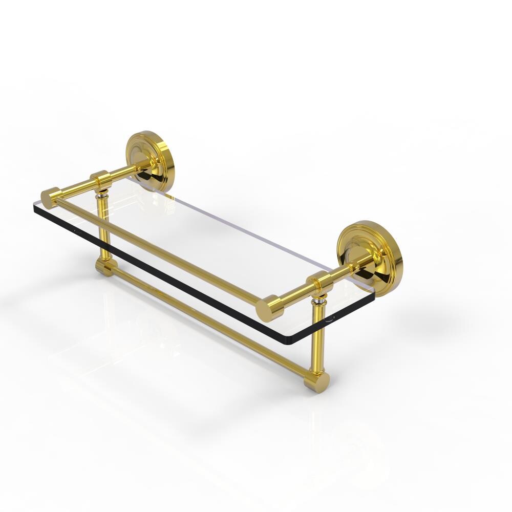 Allied Brass PRBP-1TB/16-GAL-PB Prestige Regal Polished 1-Tier Brass Wall Mount Bathroom Shelf (16-in X 5-in)