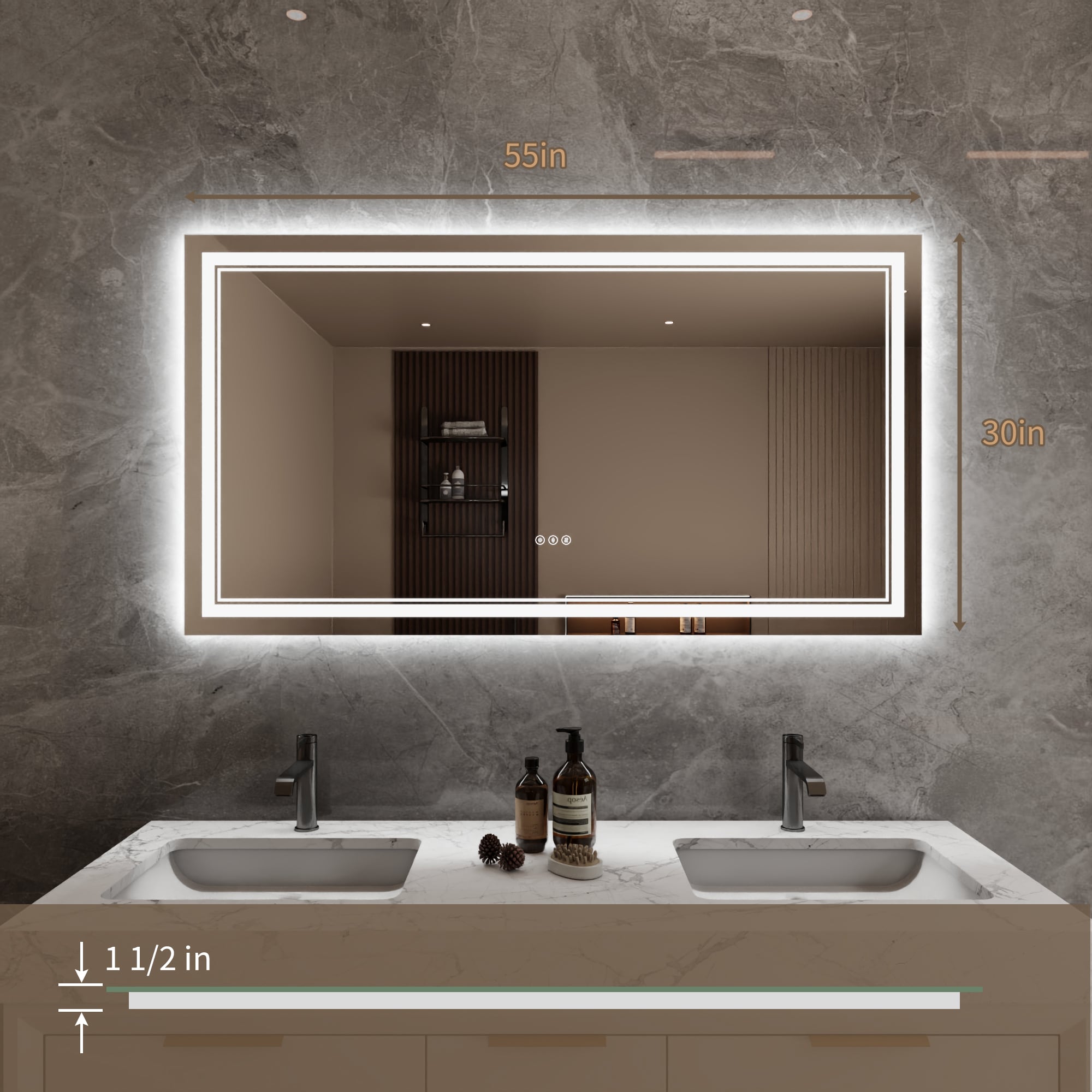 Bayfeve BFXB-6S3055-MIR Framed-Bath-Mirrors - View #5