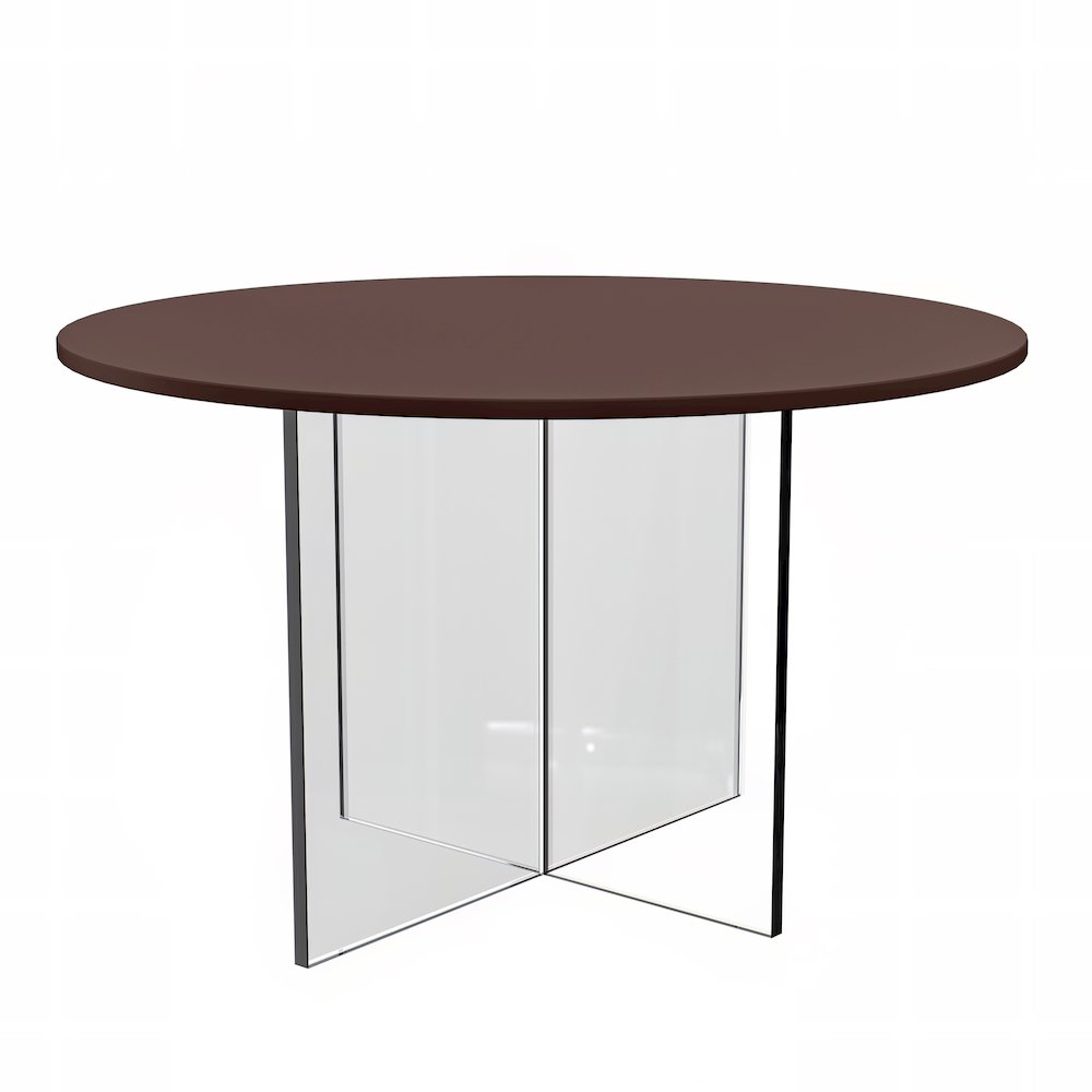 Leisuremod BG3735694 Valore Collection 28 Acrylic Side Table With Walnut Top