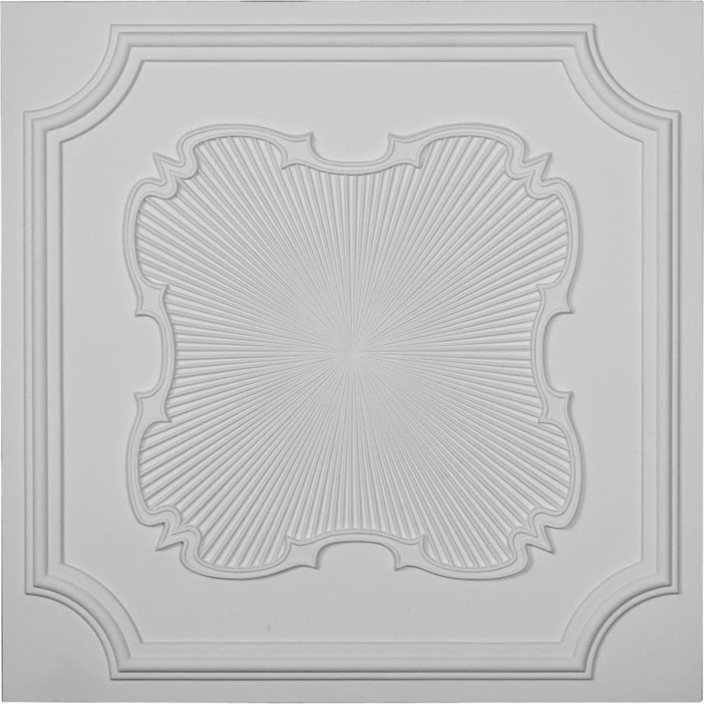 Ekena Millwork CT24X24EN 2-ft x 2-ft Eryn Primed Urethane Drop Ceiling Tile (1-Pack, 4-sq ft / Case)