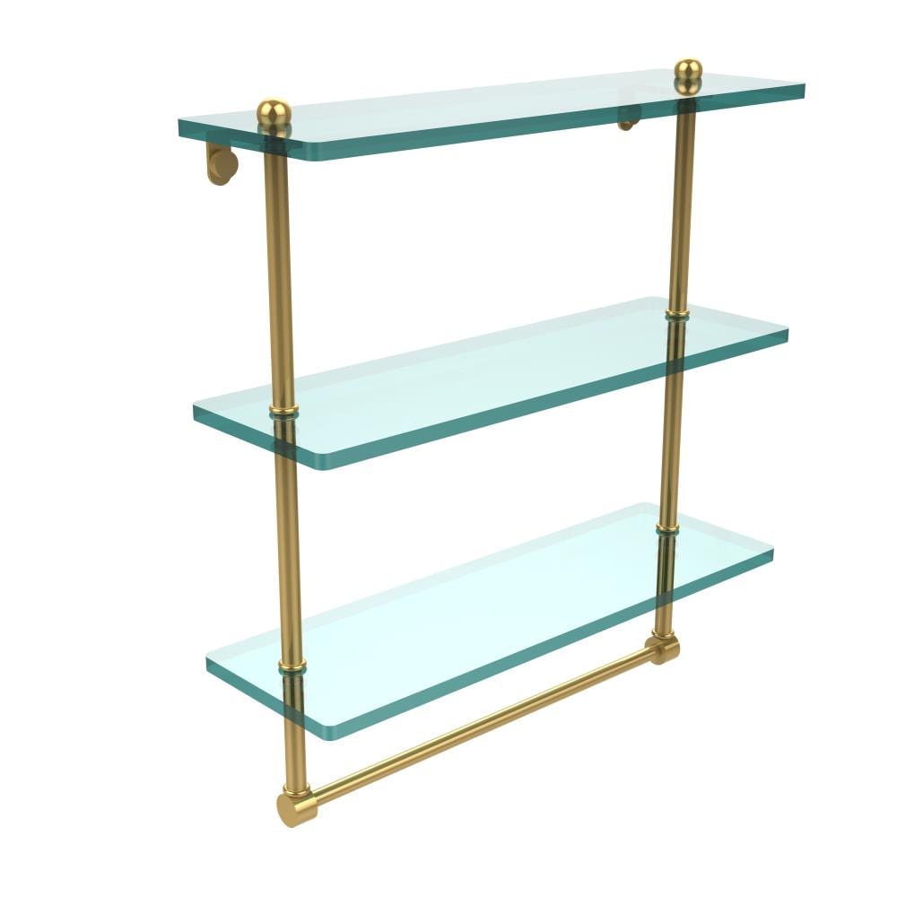 Allied Brass PR-5/16TB-PB Prestige Regal Polished Brass 3 -Tier Wall mount Bathroom Shelf ( 16-in x 18-in x 5-in )