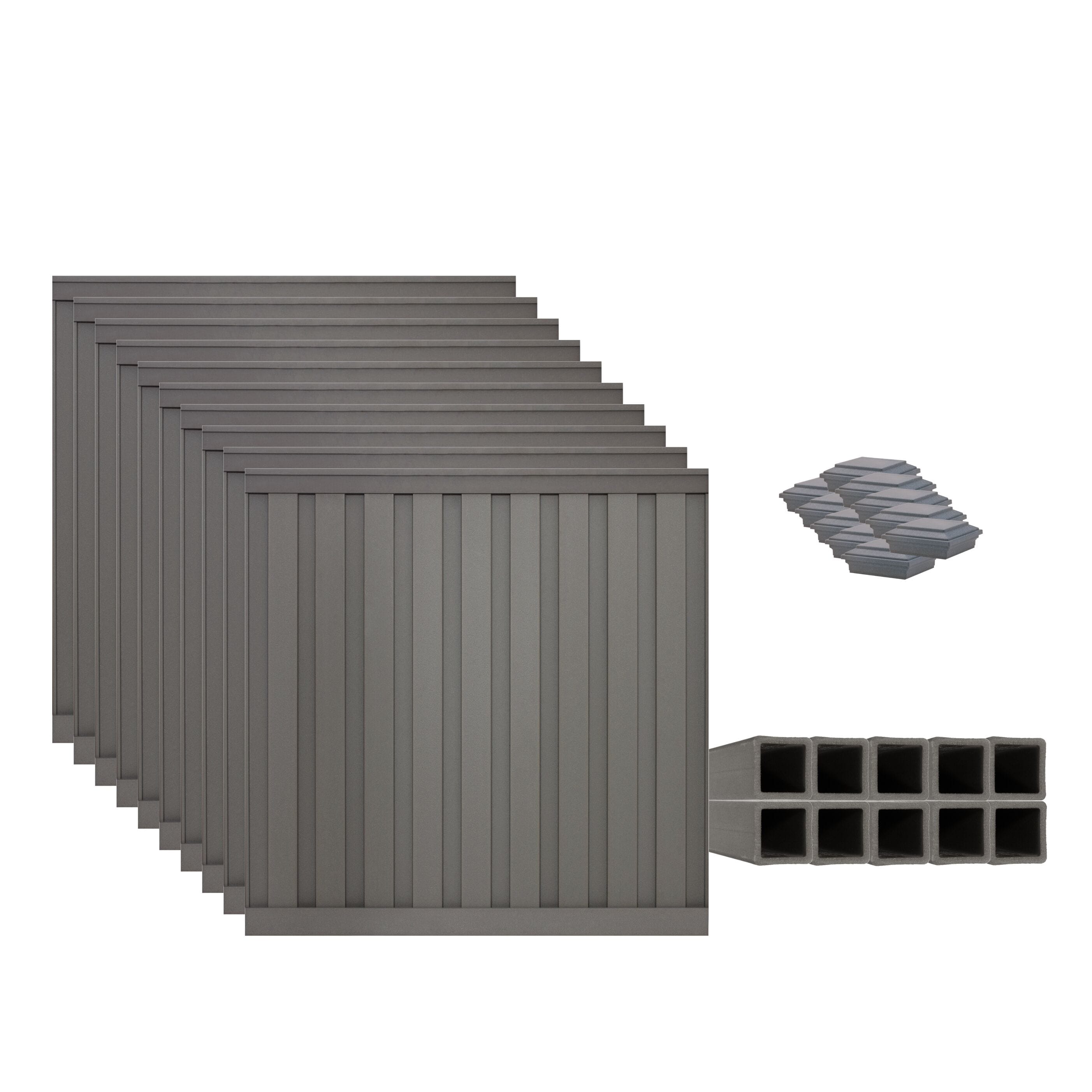 Trex Fencing TFS-WG-PPC8HX8W-10PK 8-Feet H x 8-Feet W 10 -Pack Winchester Grey Board-on-board Privacy Composite Fence Panel